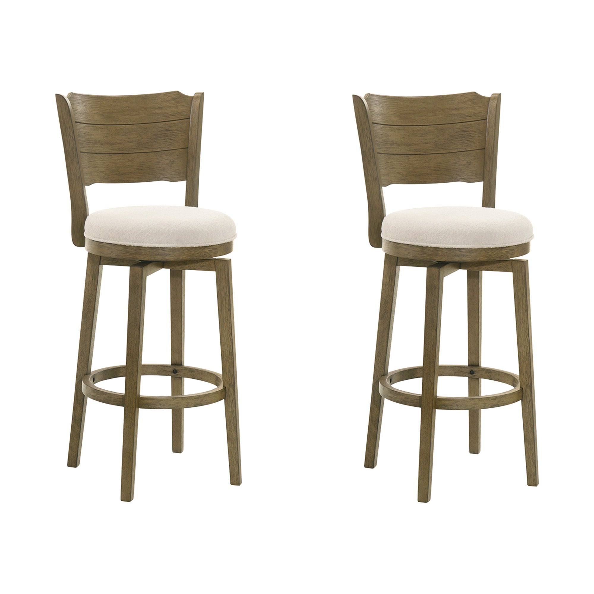 Winsley - Coastal Modern Swivel Wood Bar Height Kitchen Bar Stool