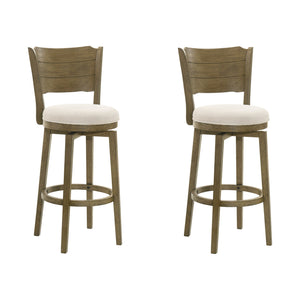 Winsley - Coastal Modern Swivel Wood Bar Height Kitchen Bar Stool