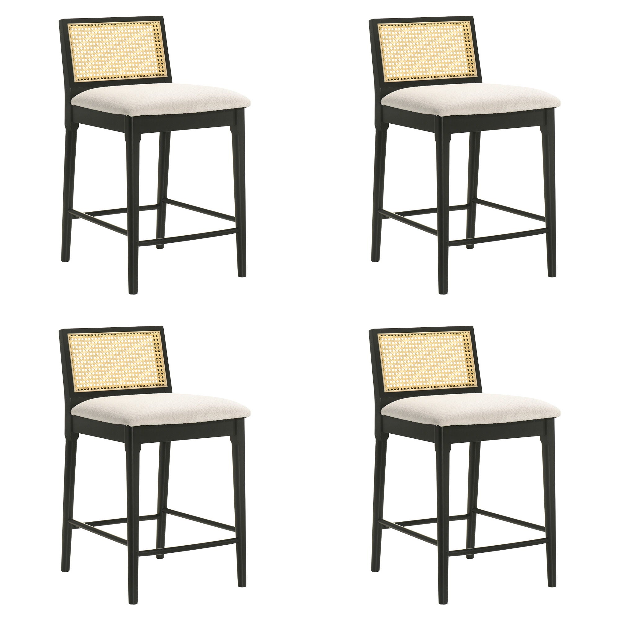 Tobias - Coastal Modern Wood Counter Height Kitchen Bar Stool