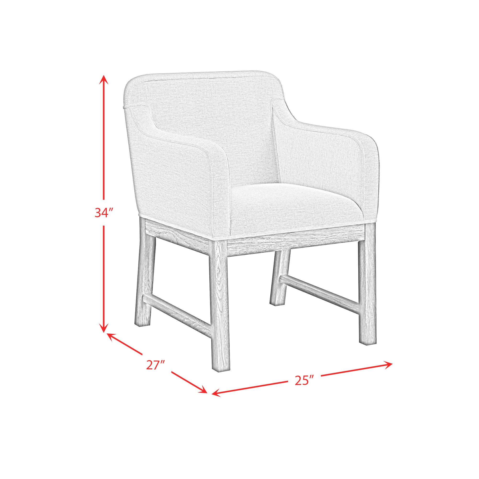 Glinda - Upholstered Fabric Dining Chair (Set of 2) - Brown / Light Gray