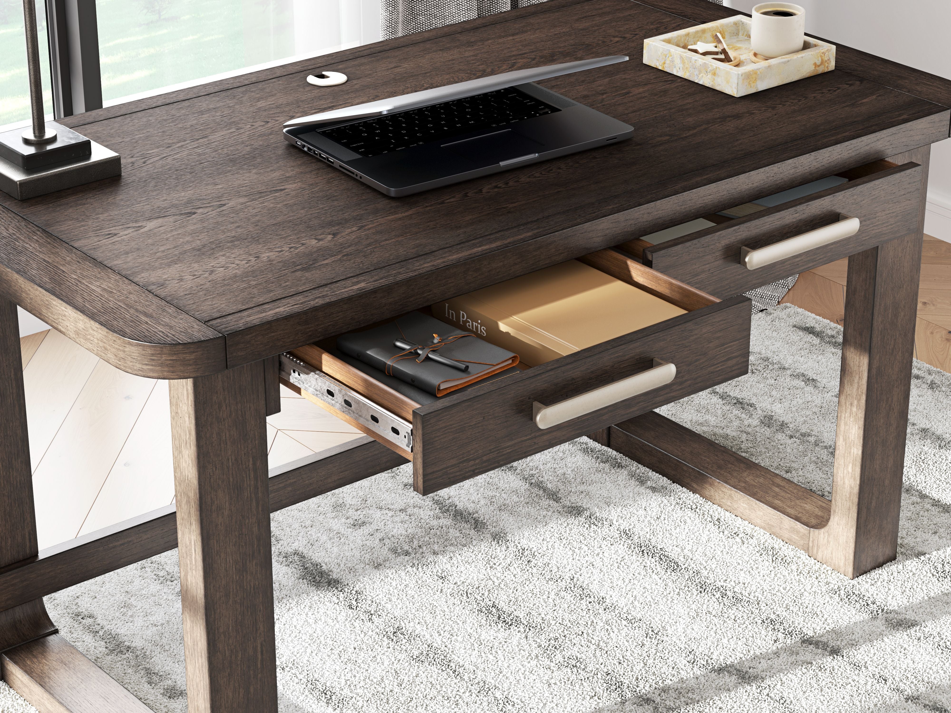 Breckington - Home Office Desk - Dark Brown