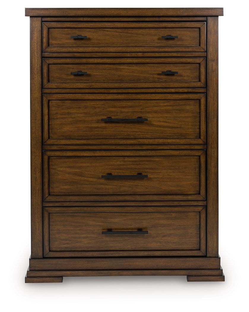 Taffenbrook - Five Drawer Chest - Medium Brown