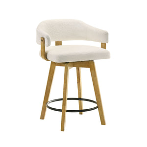 Callah - Contemporary Natural Wood Counter Height Kitchen Bar Stool