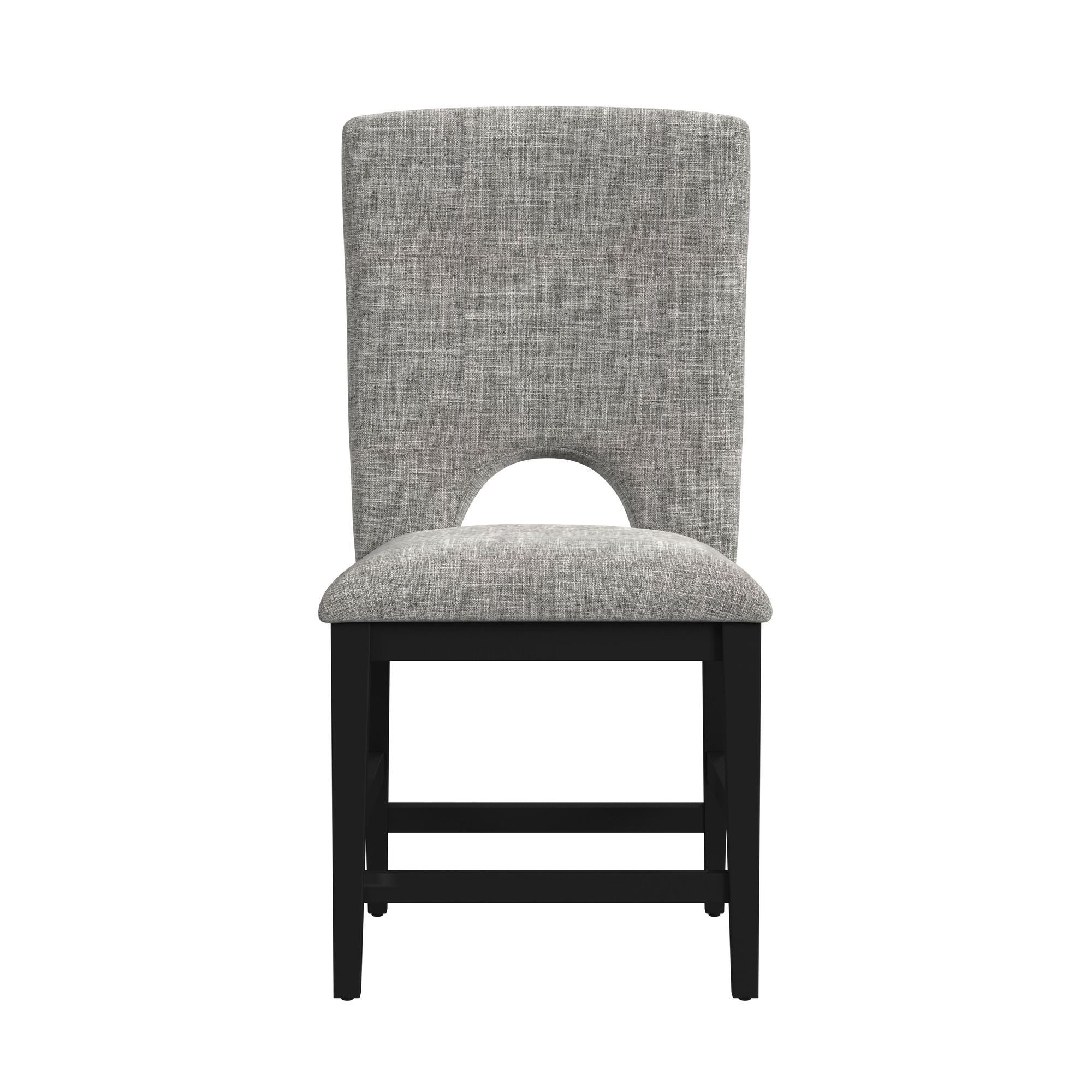 Oregon - Fabric Counter Side Chair (Set of 2) - Gray / Black