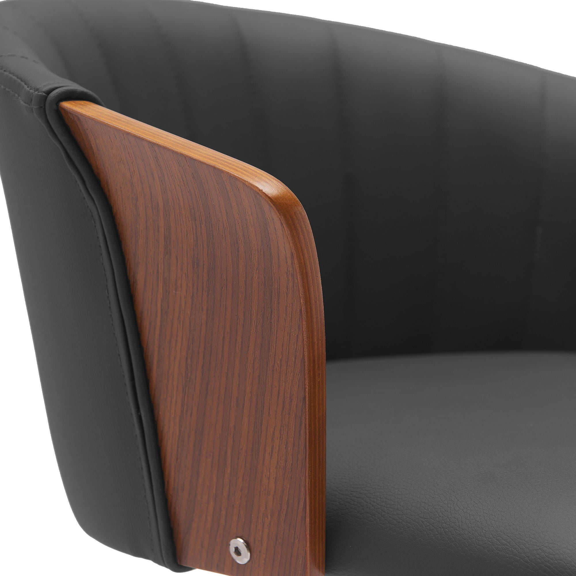 Diana - Swivel Walnut Wood Faux Leather Counter Stool