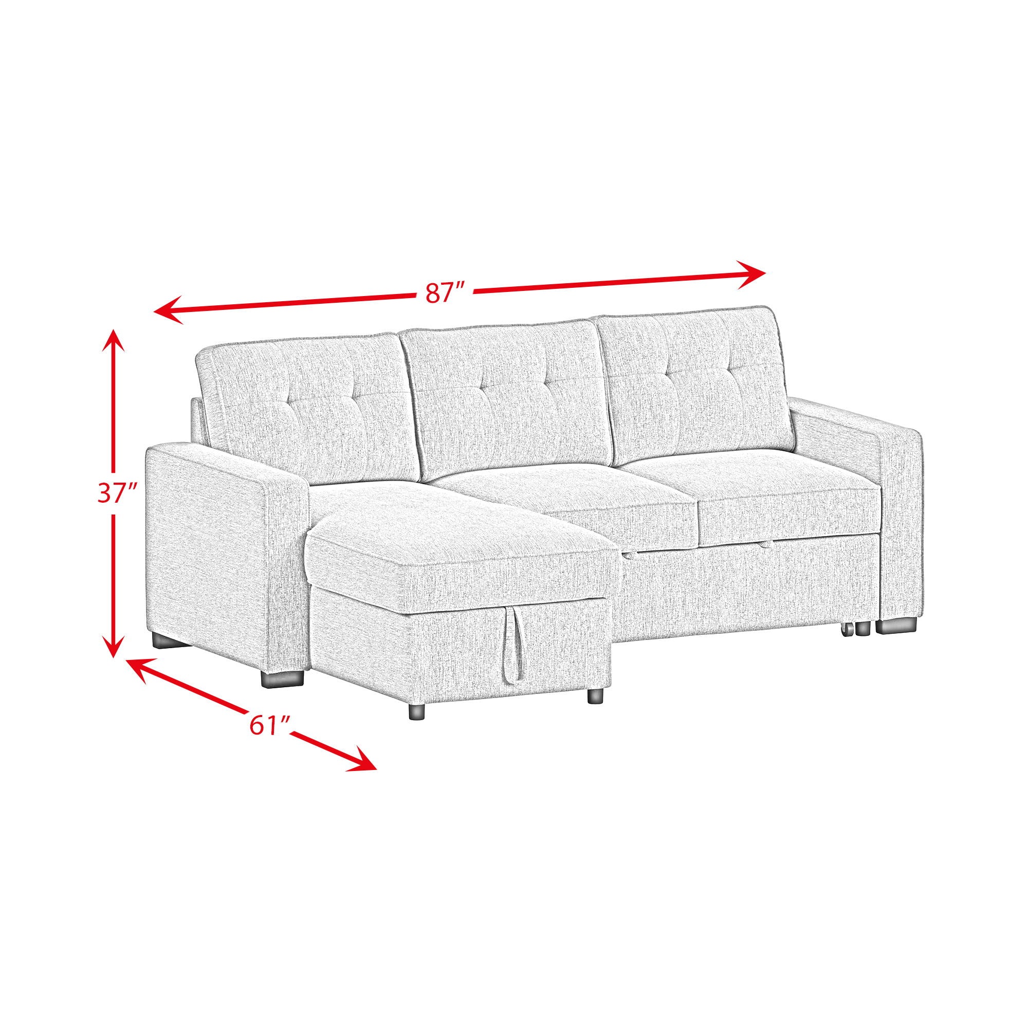 Homer - 2 Piece Sectional - Clementine Gray