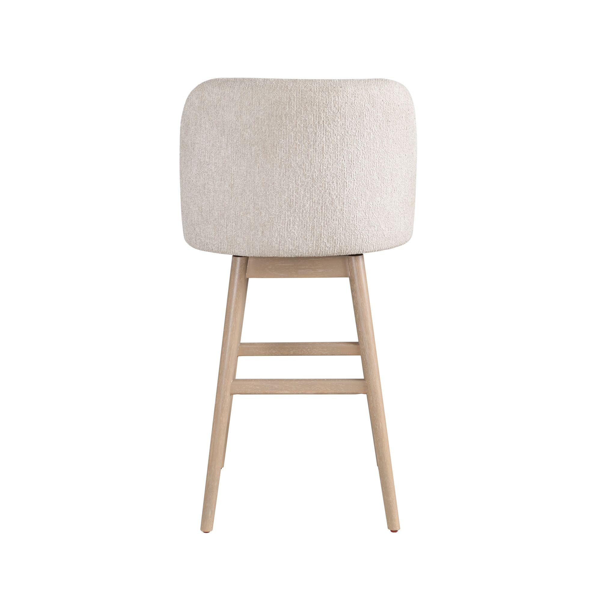 Sadie - Solid Wood Upholstered 30" Bar Height Swivel Barstool