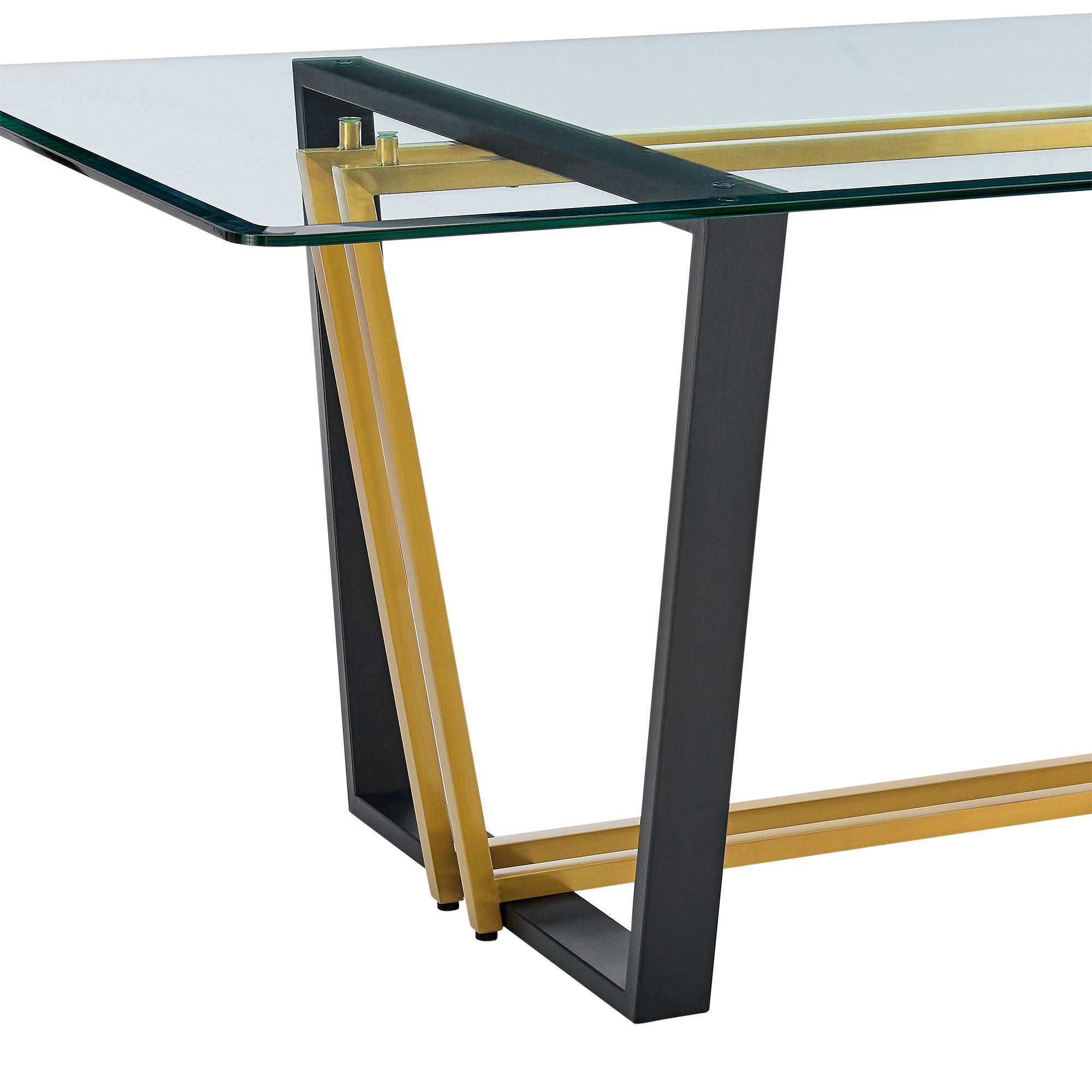 Kai Anastasia - Rectangular Glass Dining Table Set - Gold Brushed Base