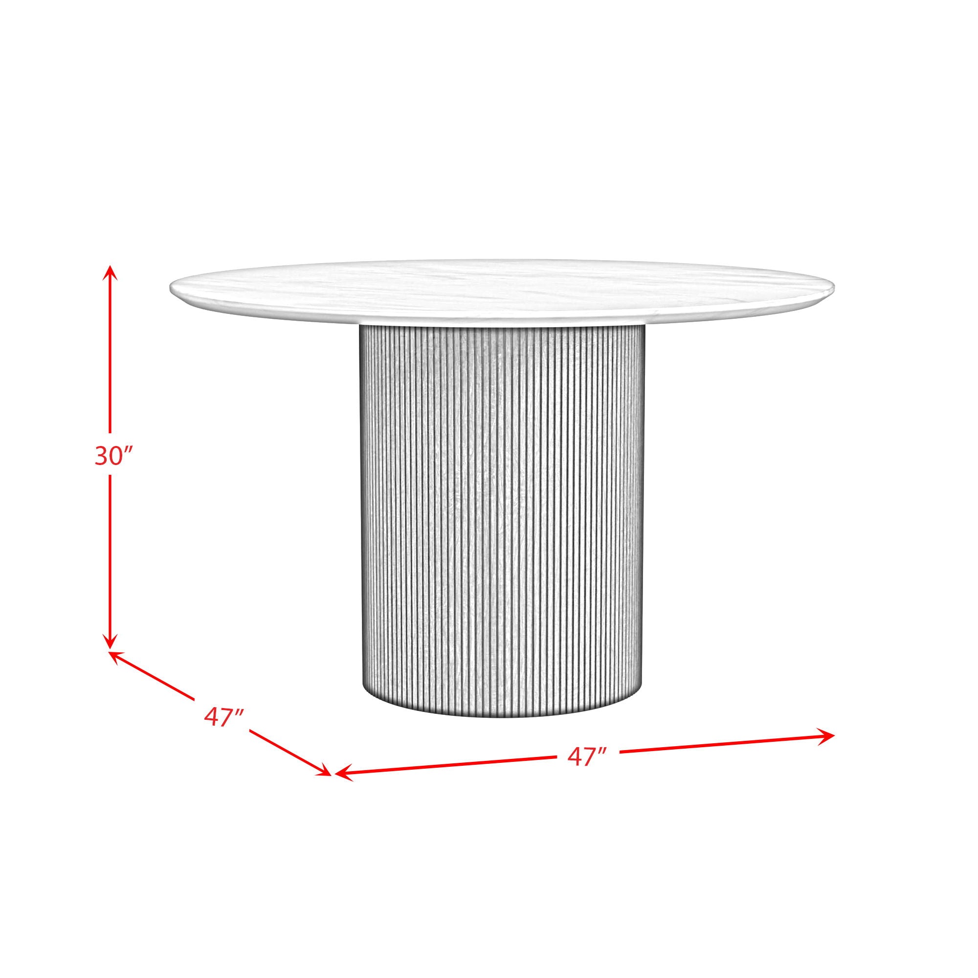 Sylvie - Round Dining Table With Faux Marble Top