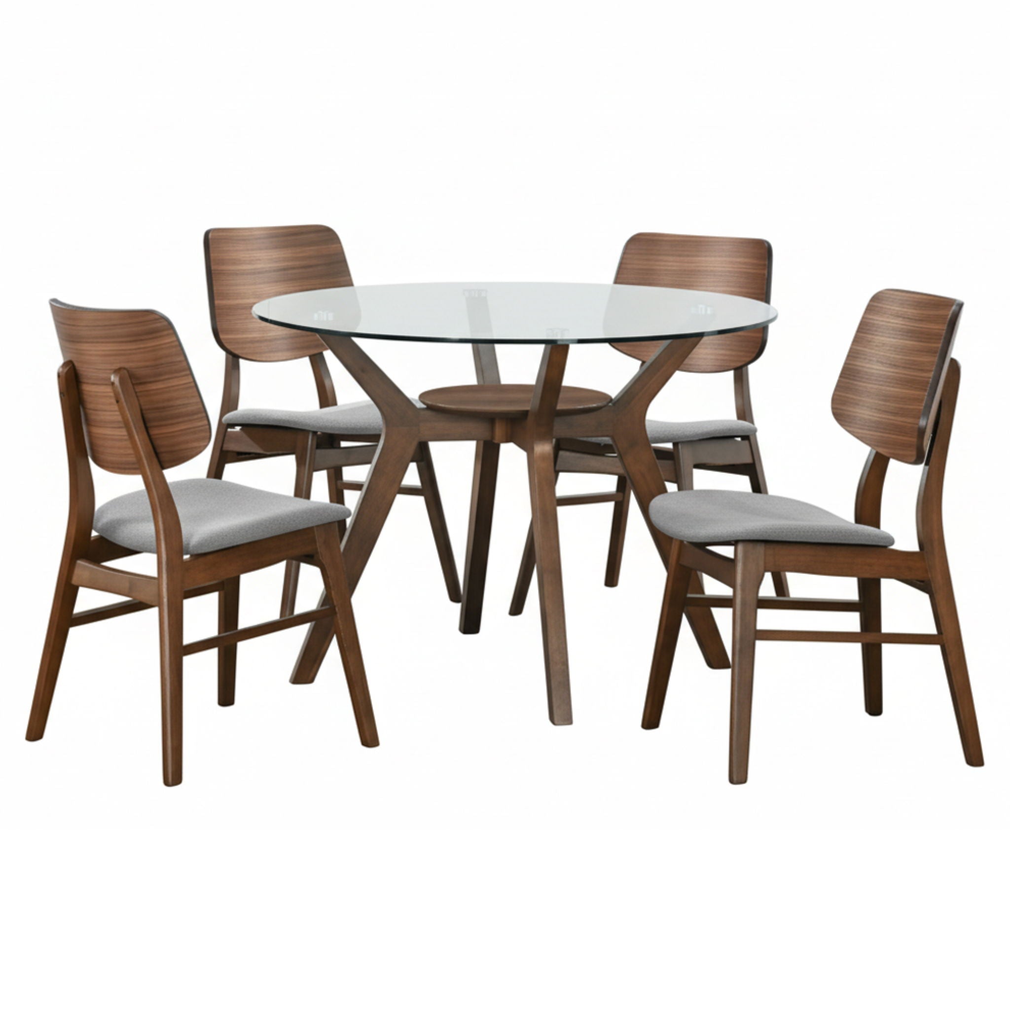 Oscar - Round Glass Dining Table Set