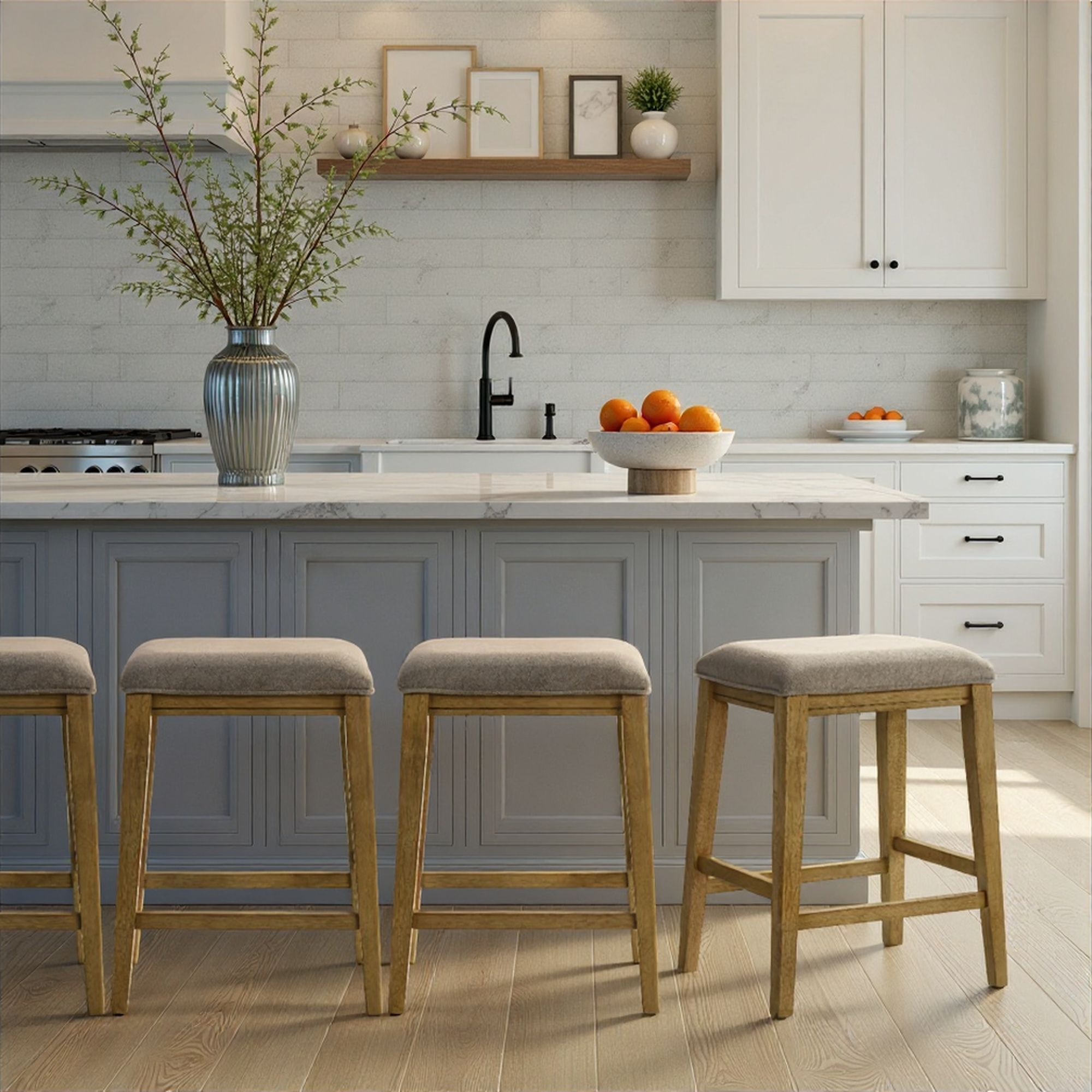 Jane - Contemporary Transitional Wood Counter Height Kitchen Bar Stool