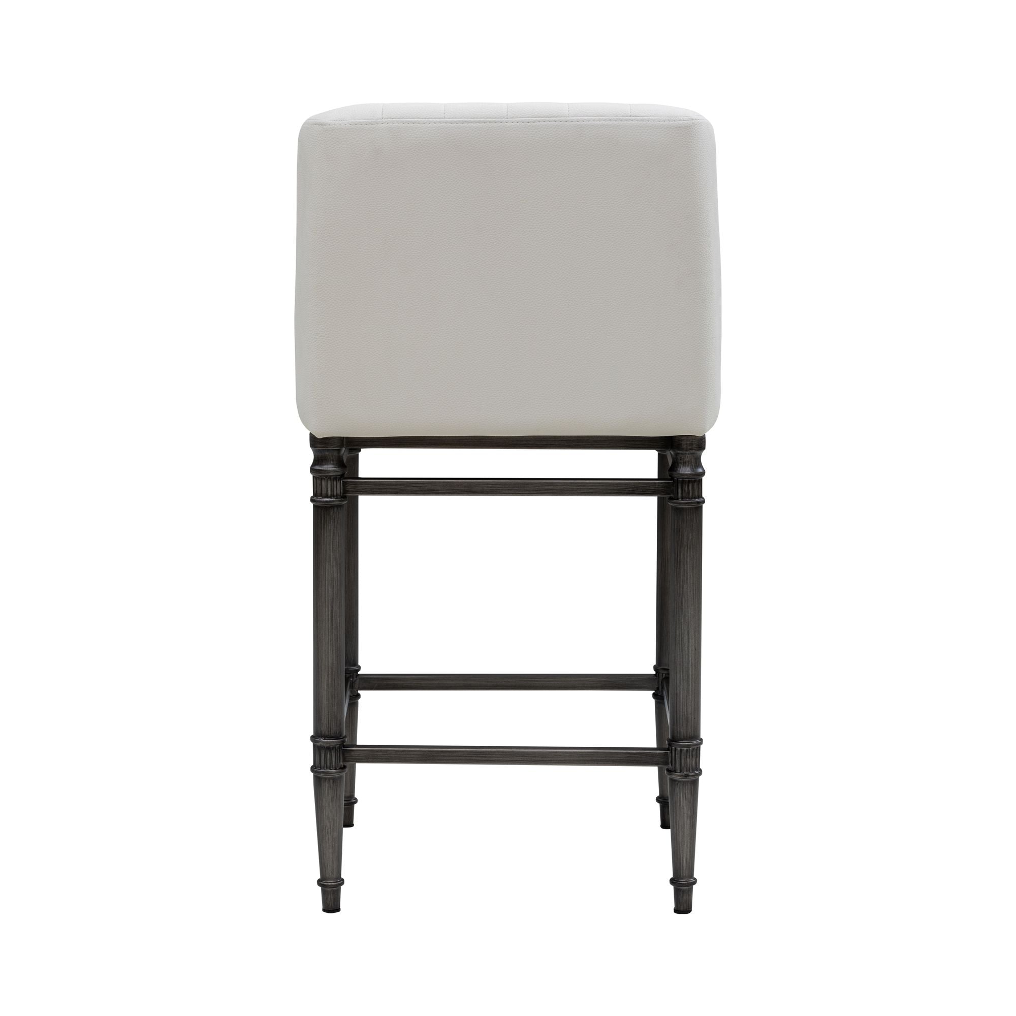 Marvin - Steel Frame Faux Leather Upholstered Counter Height Barstool