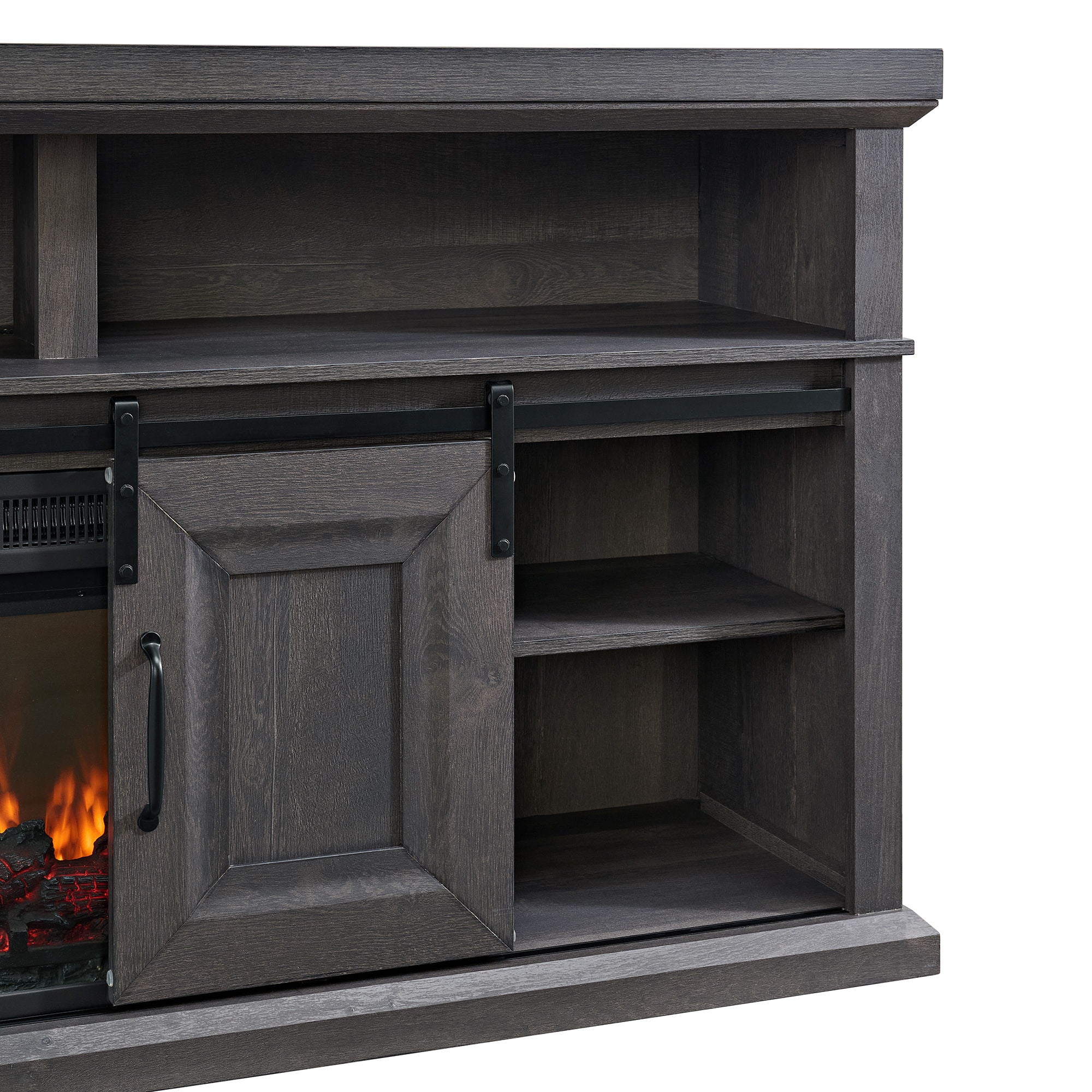 Macau - Console With 23" Fireplace Insert - Gray