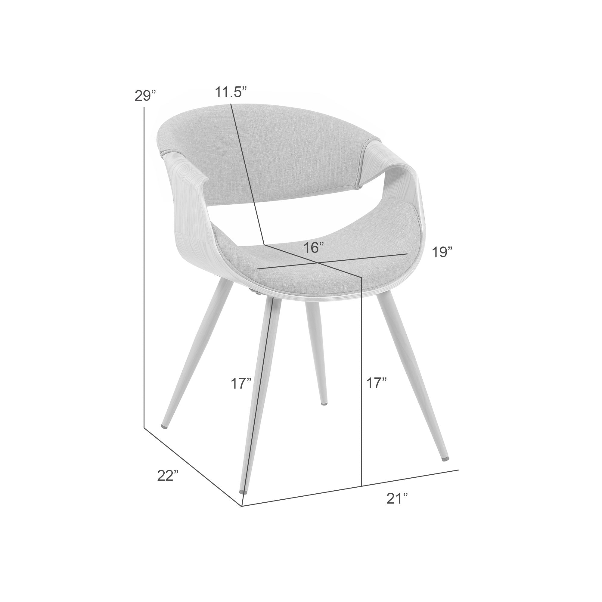 Butterfly - Upholstered Dining Chair - Brown Oak