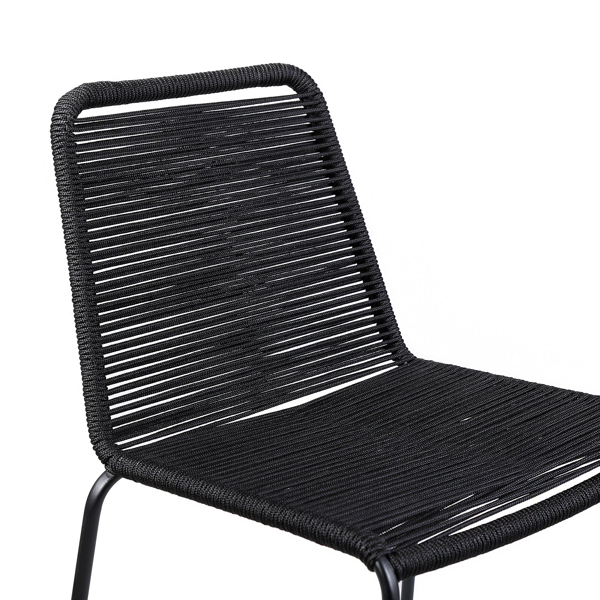 Shasta - 26" Outdoor Metal And Rope Stackable Barstool