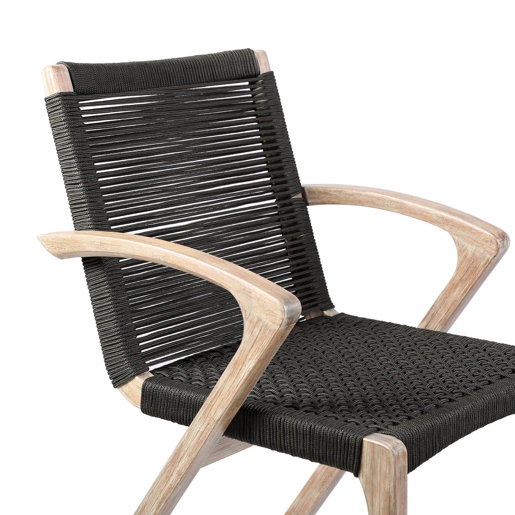 Nabila - Outdoor Wood And Rope Dining Chairs (Set of 2)