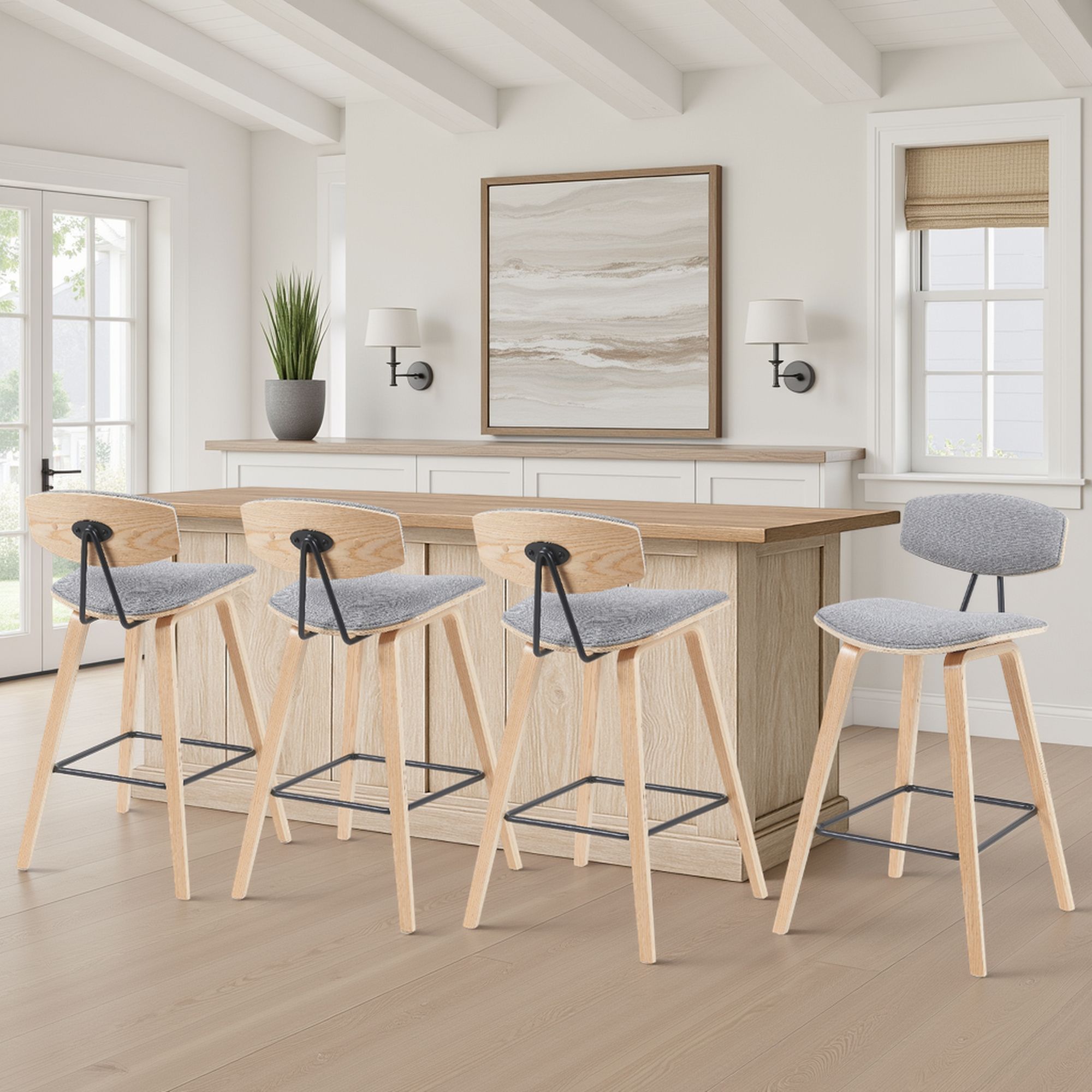 Fox - Swivel Bar Height Stool - Light Brown