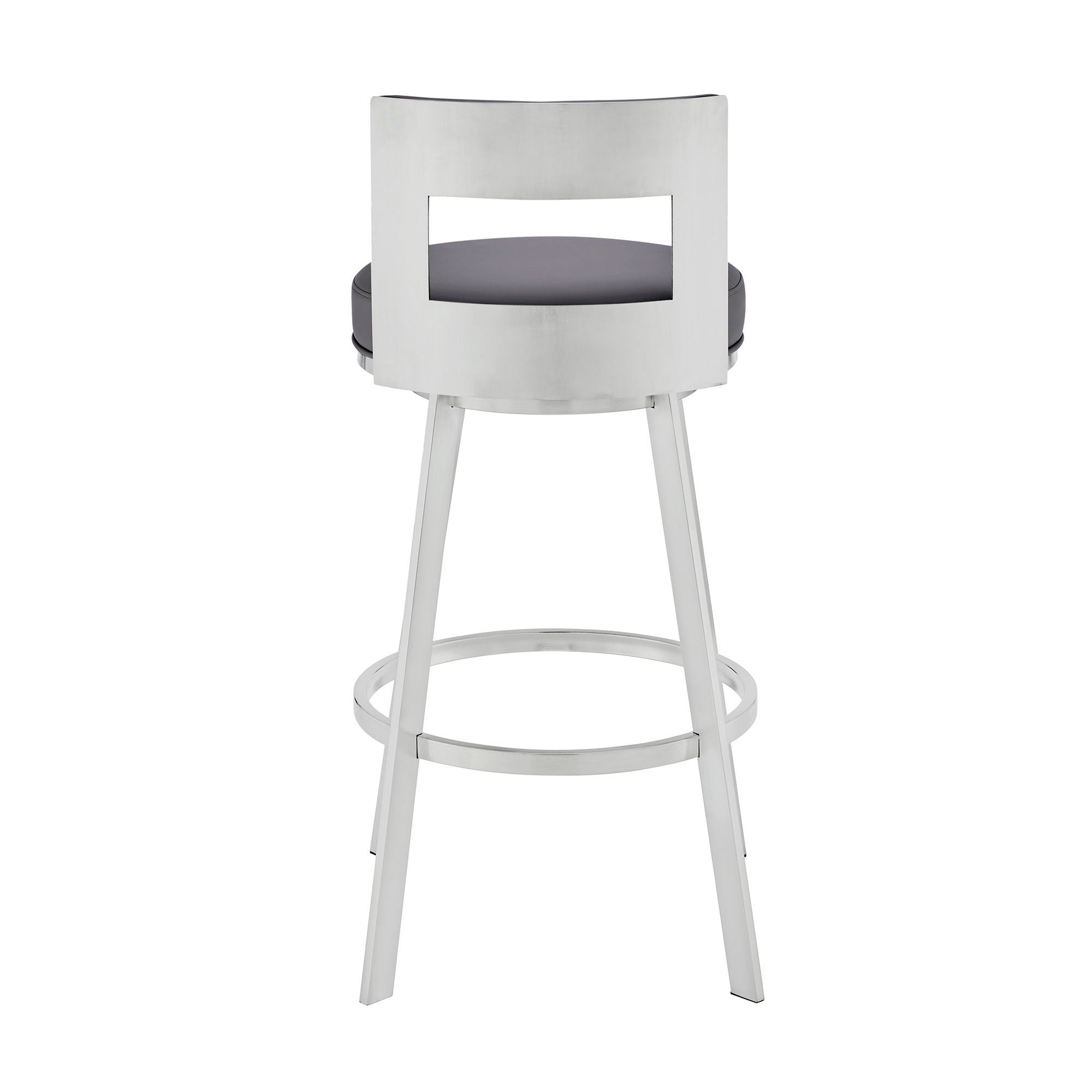 Flynn - Swivel Bar Stool - Brushed Steel