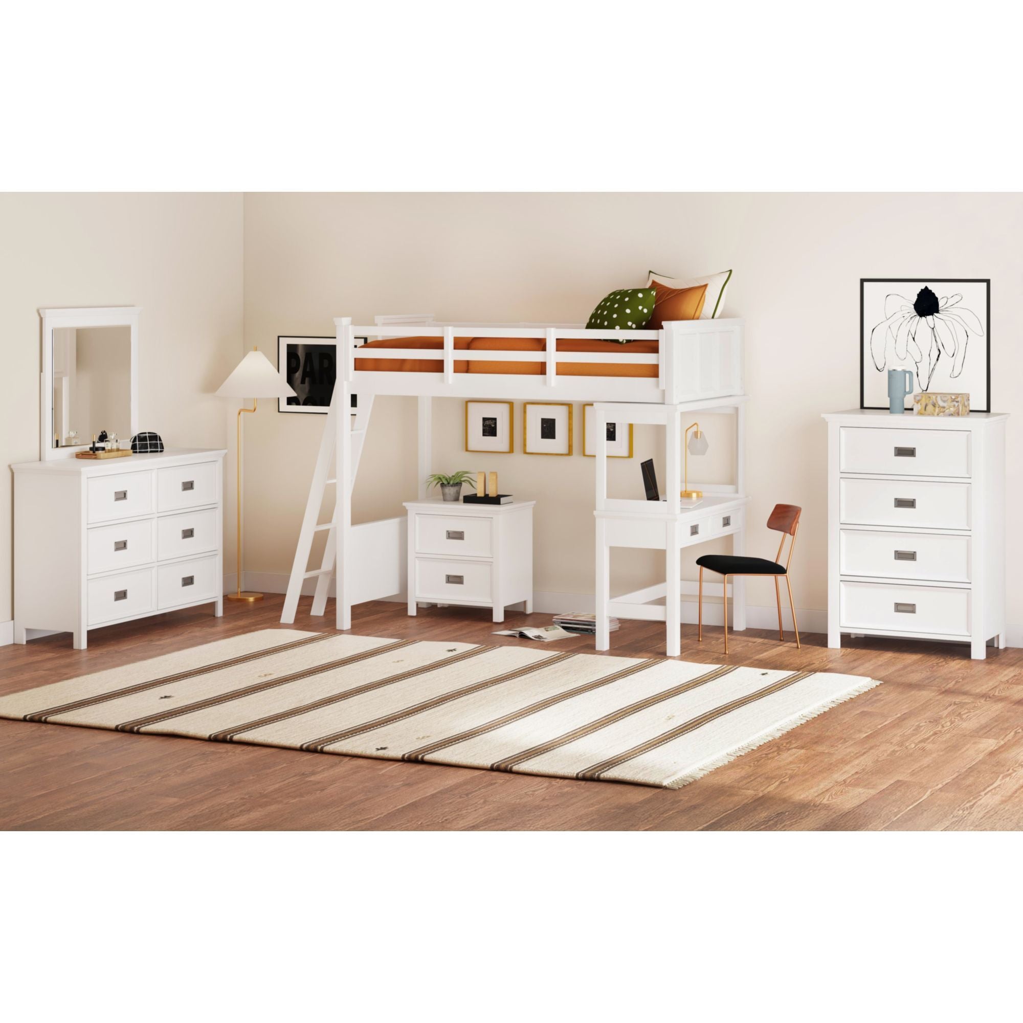 Hampton Kids - Loft With Ladder And Desk With Speaker