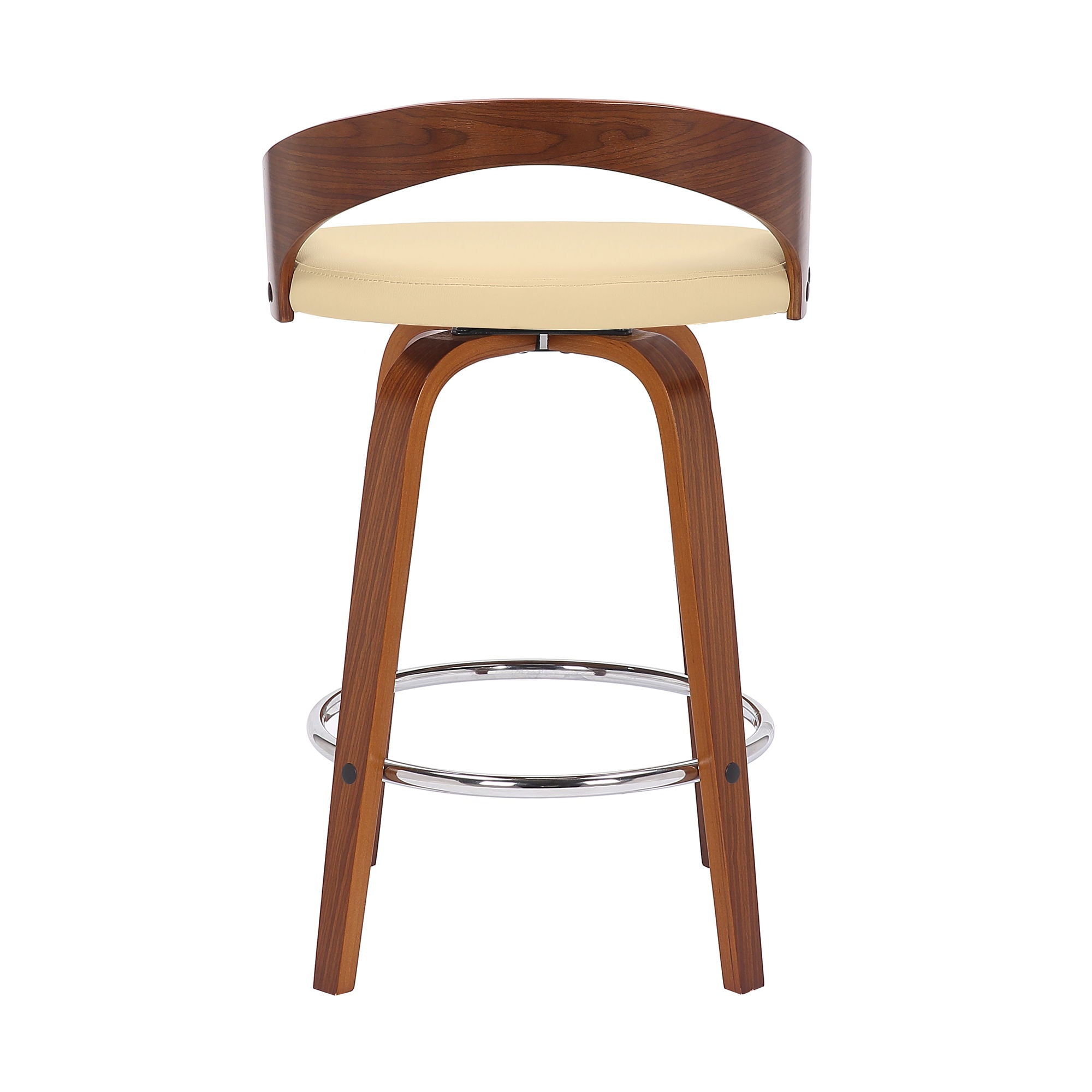 Sonia - 26" Counter Height Swivel Bar Stool - Walnut Wood