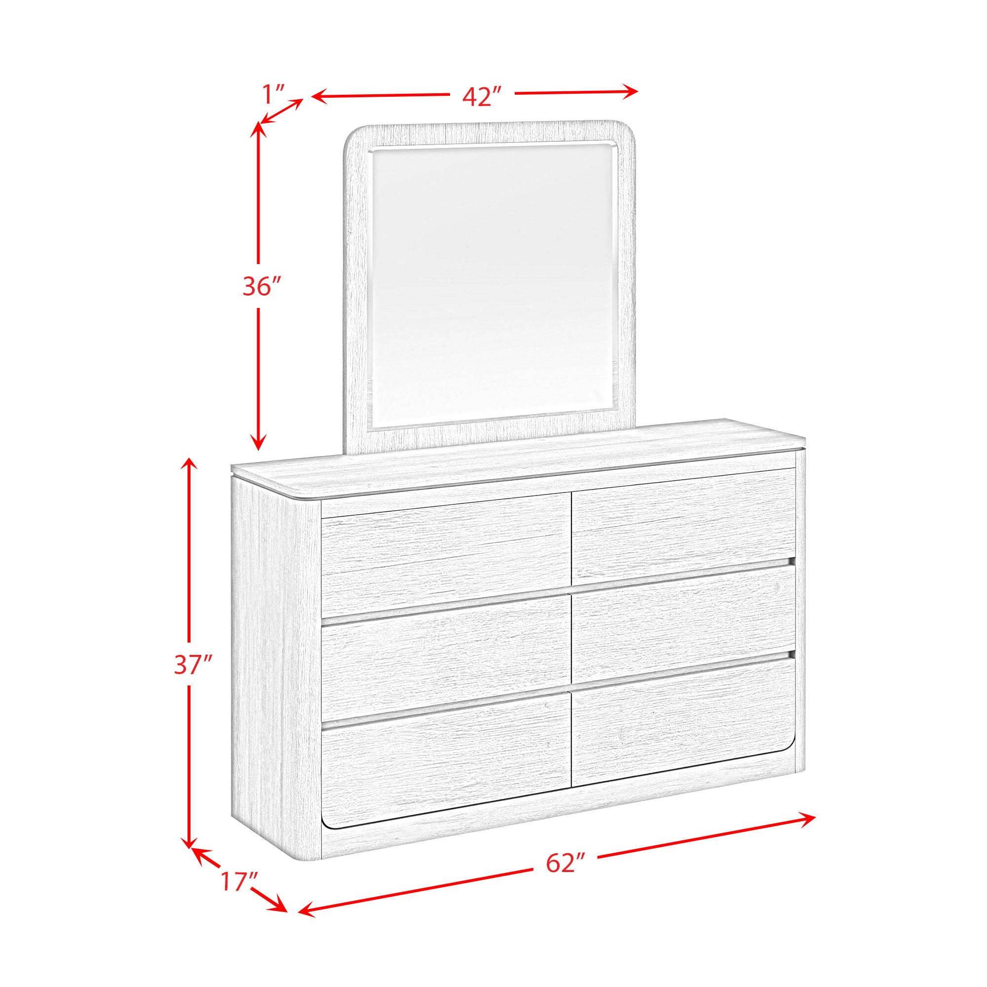 Rosalie - Dresser And Mirror Set
