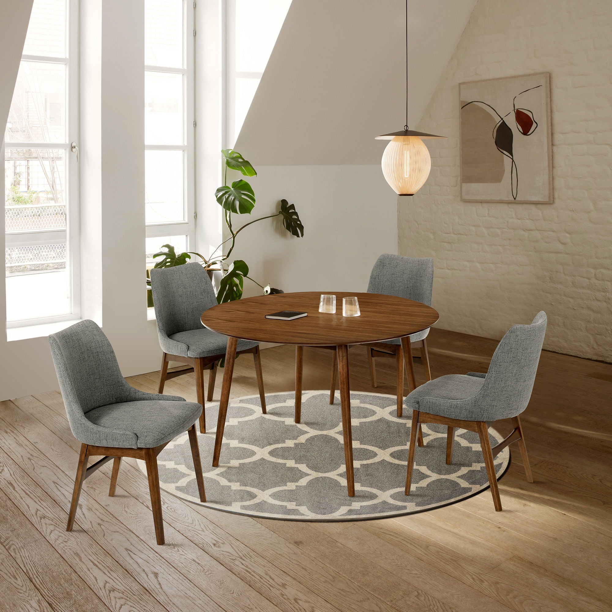 Arcadia - Round Dining Set With Walnut Table