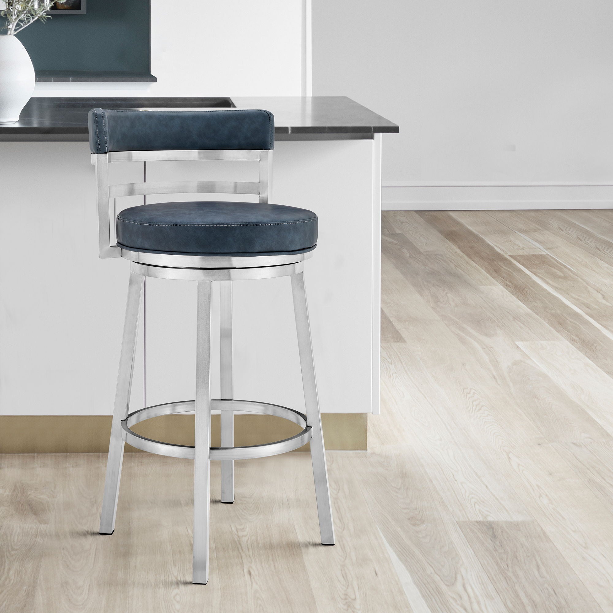 Madrid - Swivel Stainless Steel Bar Stool