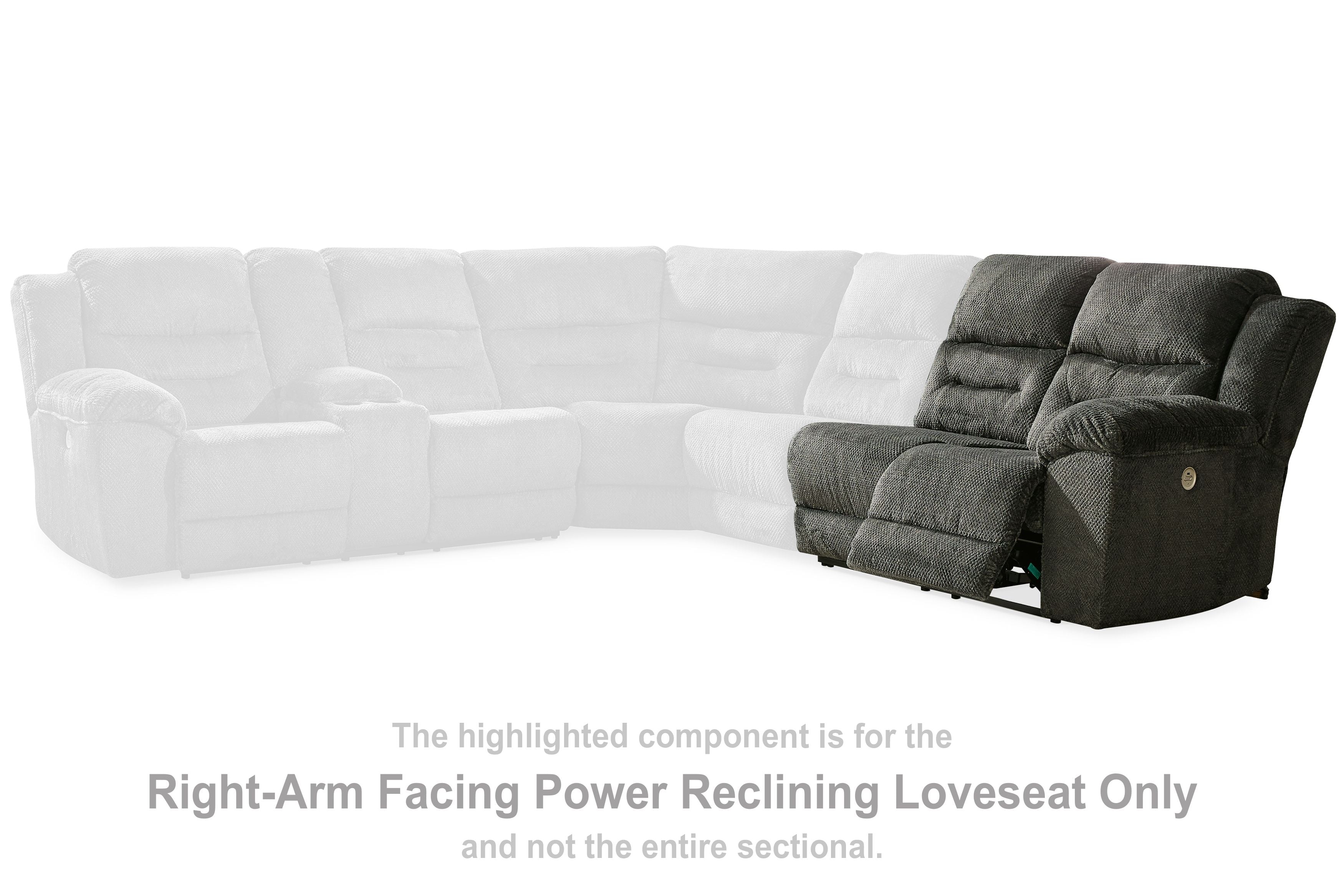 Nettington - Raf Power Rec Loveseat - Smoke