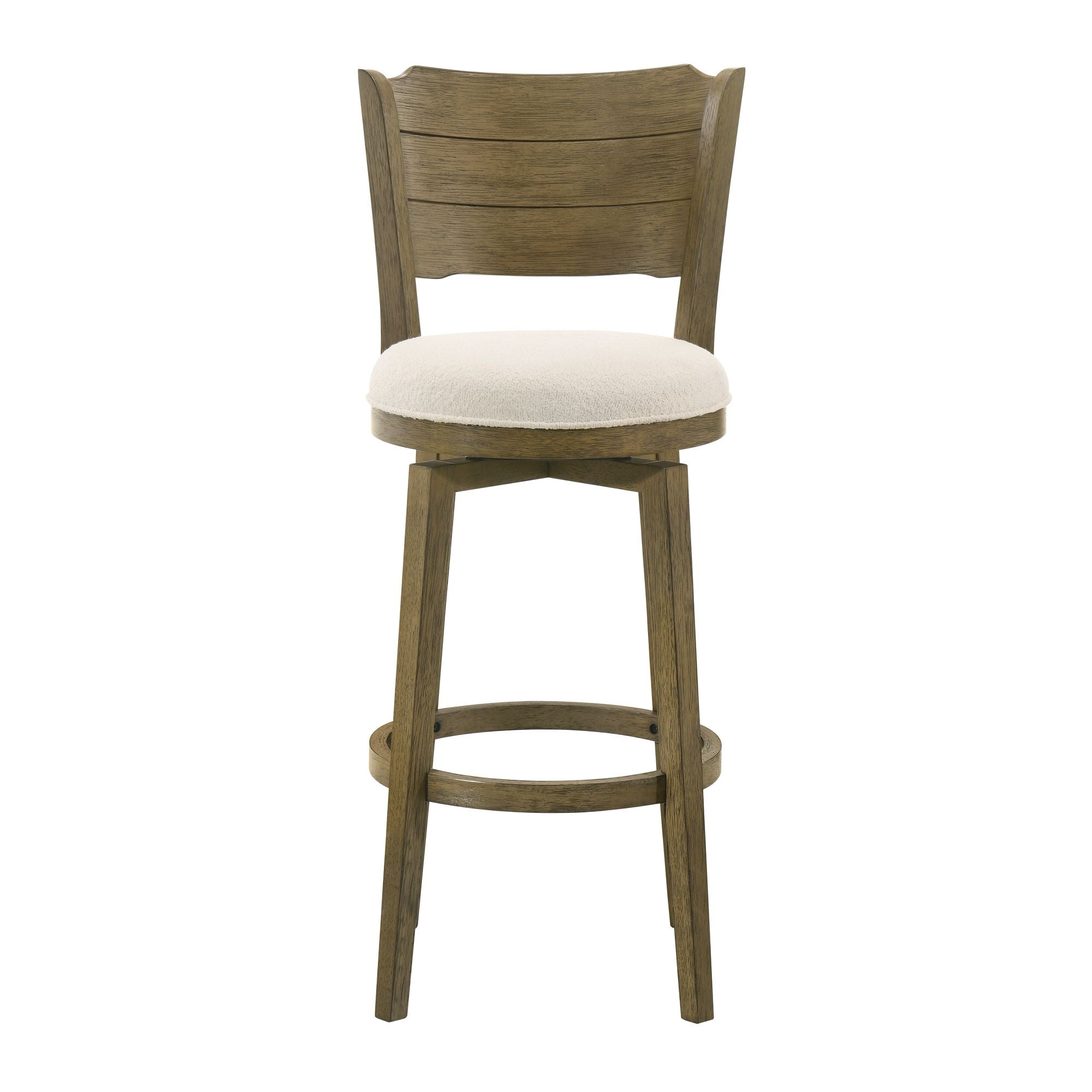 Winsley - Coastal Modern Swivel Wood Bar Height Kitchen Bar Stool