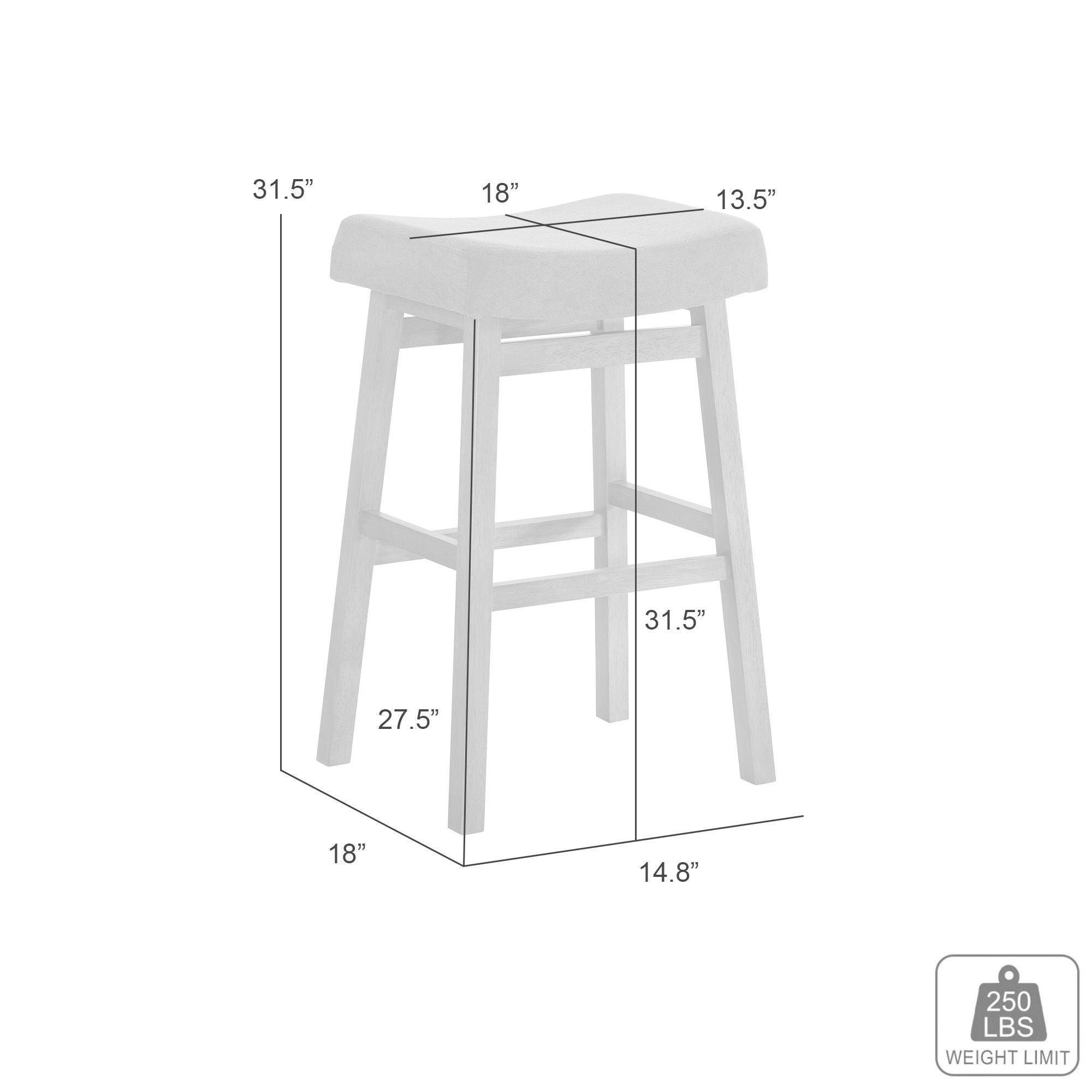 Lenon - Modern Farmhouse Wood Bar Height Kitchen Bar Stool