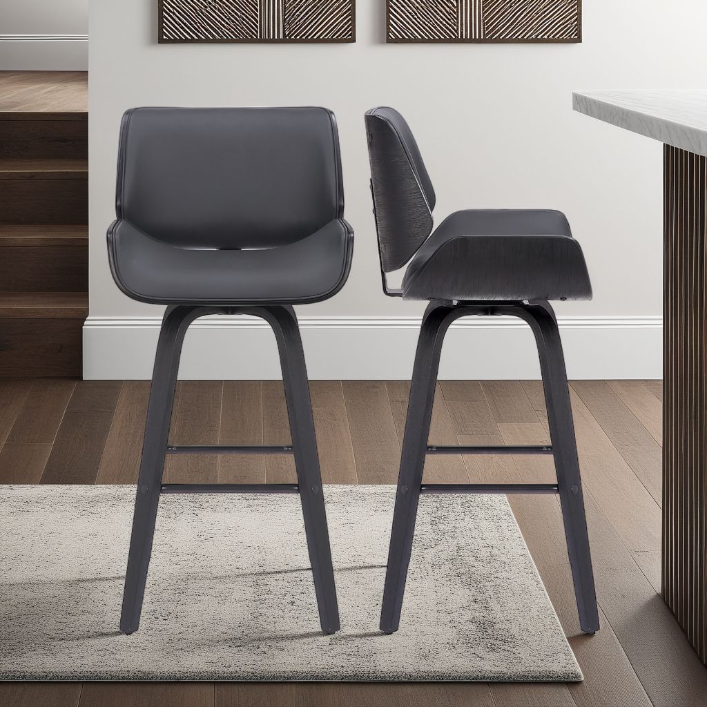 Tyler - 30" Bar Height Swivel Bar Stool With Black Frame