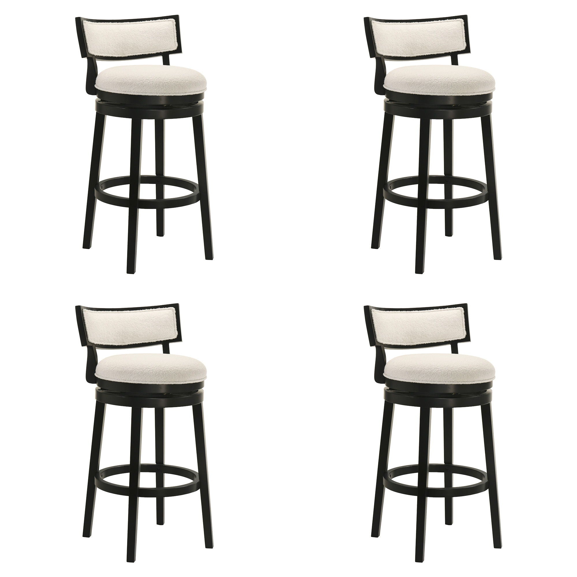 Noely - Modern Farmhouse Swivel Wood Bar Height Kitchen Bar Stool
