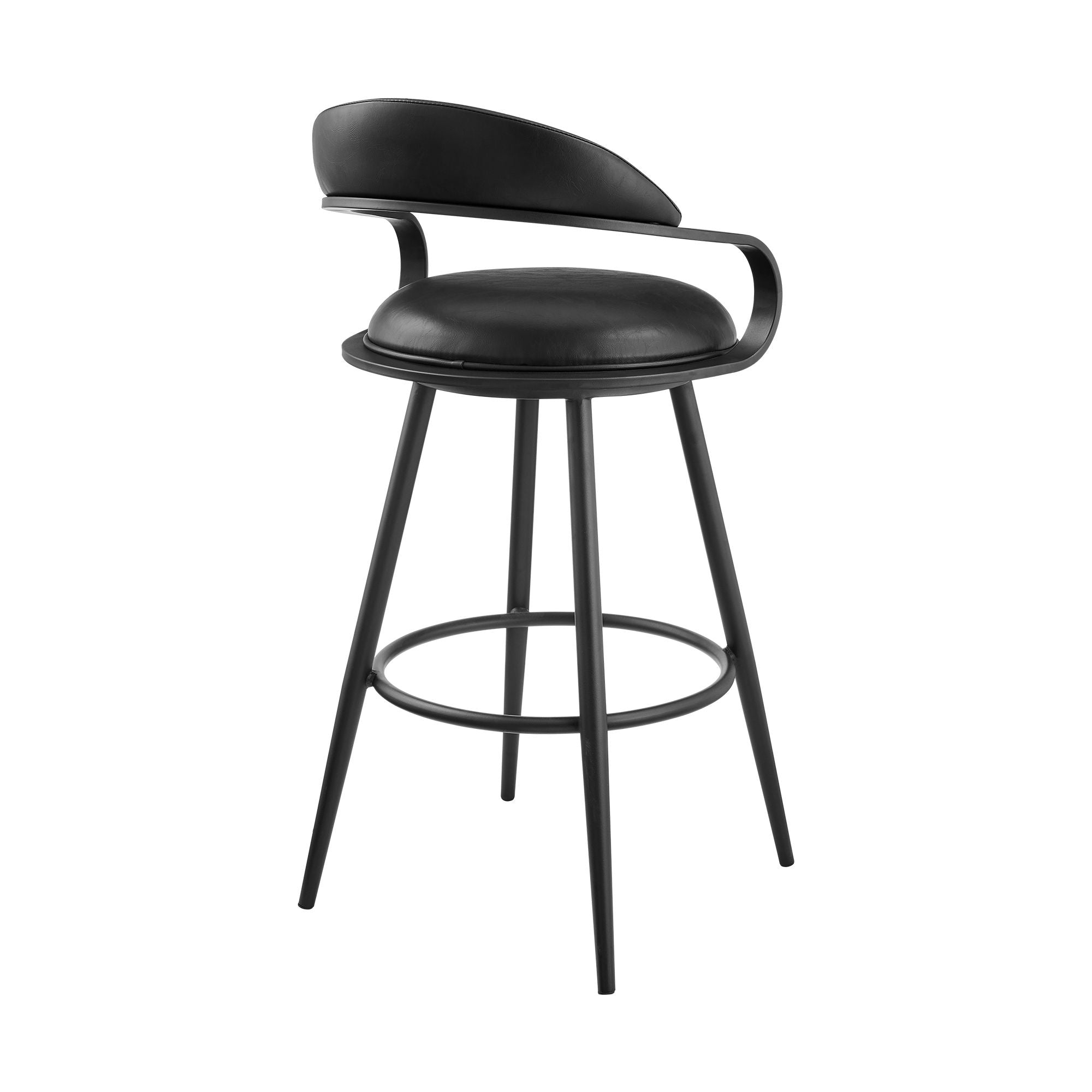 Gardenia - 26" Vintage Swivel Counter Stool - Black