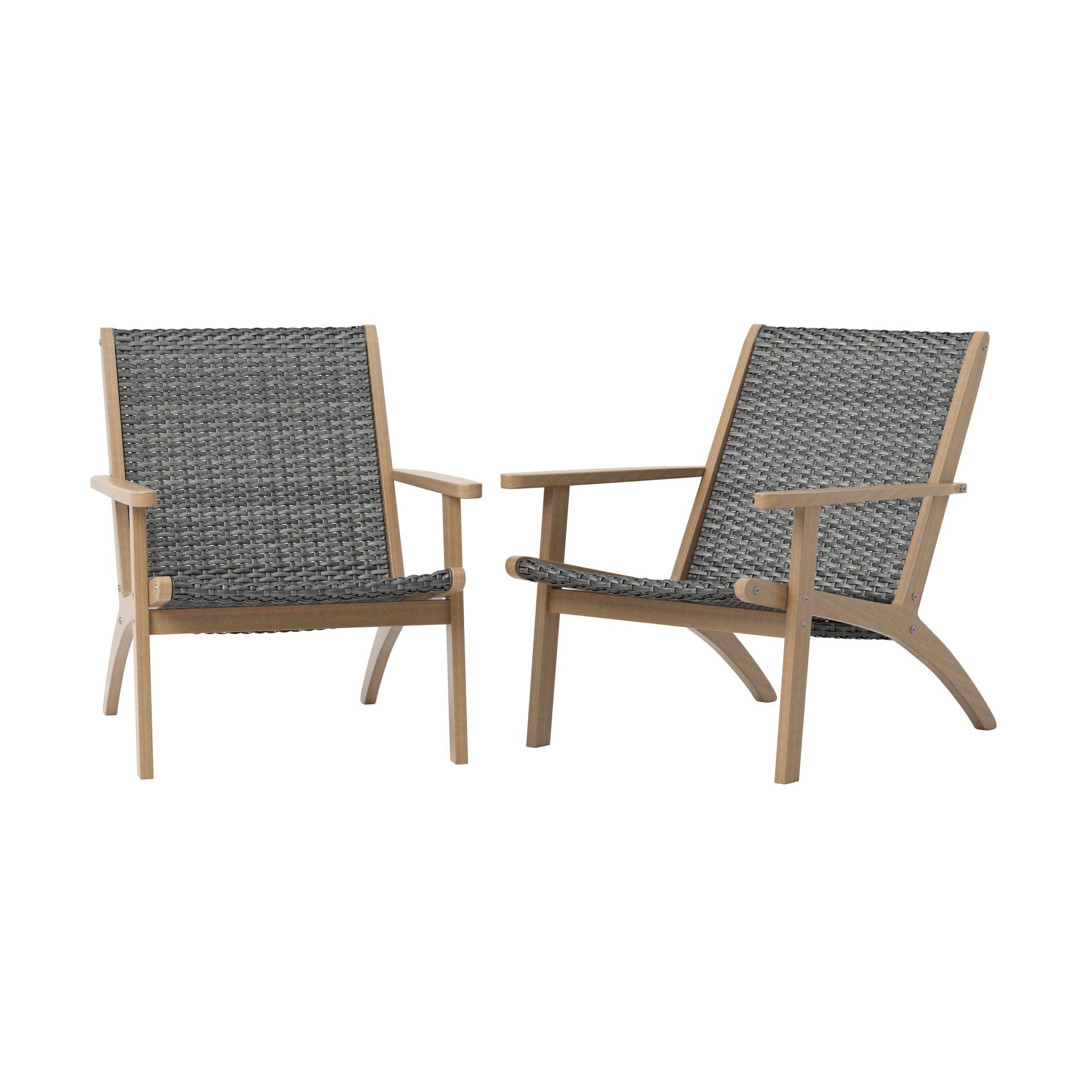 Radius - Patio Wood And Wicker Side Chair (Set of 2) - Gray