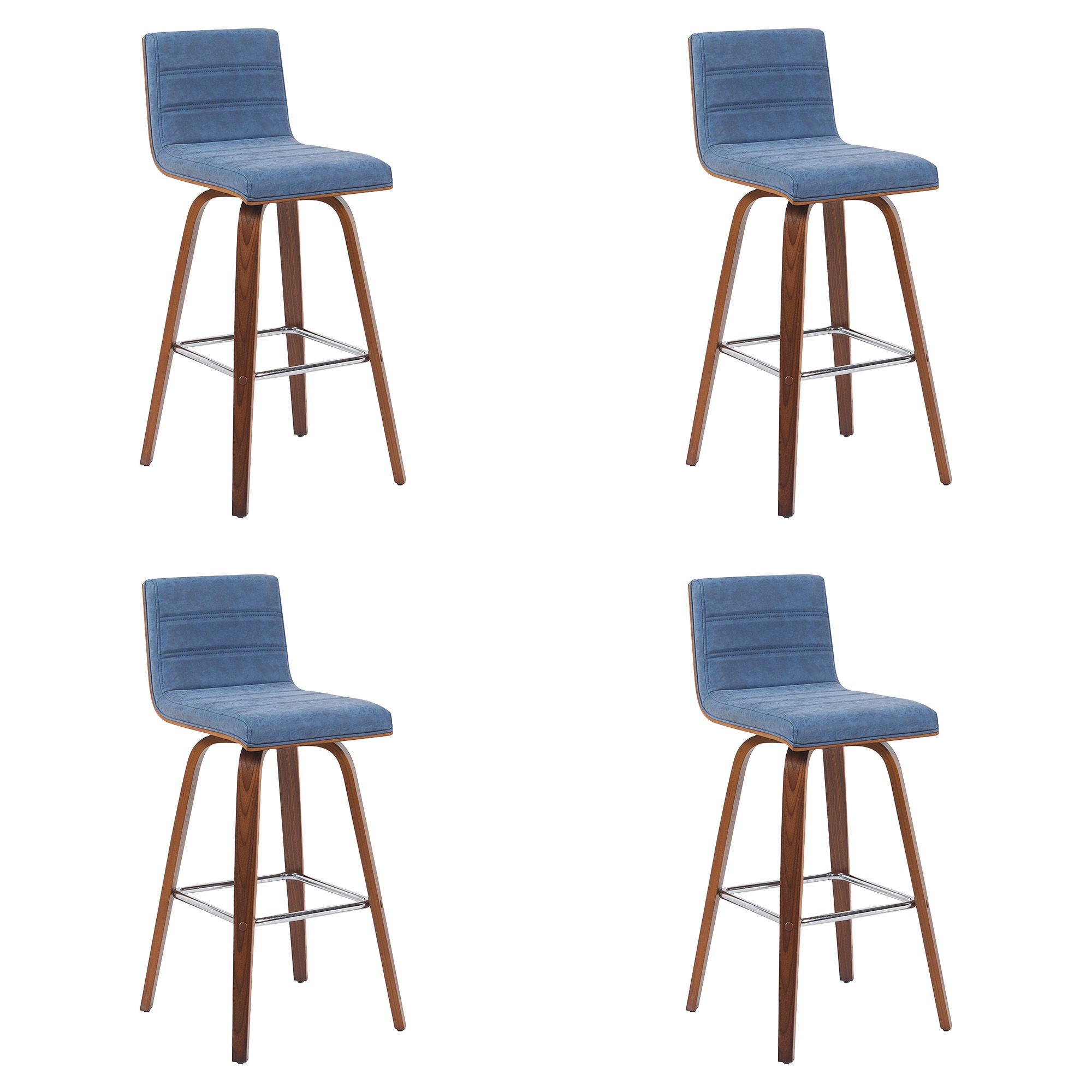 Vienna - Modern Swivel Bar Height Stool - Walnut Finished Wood Frame