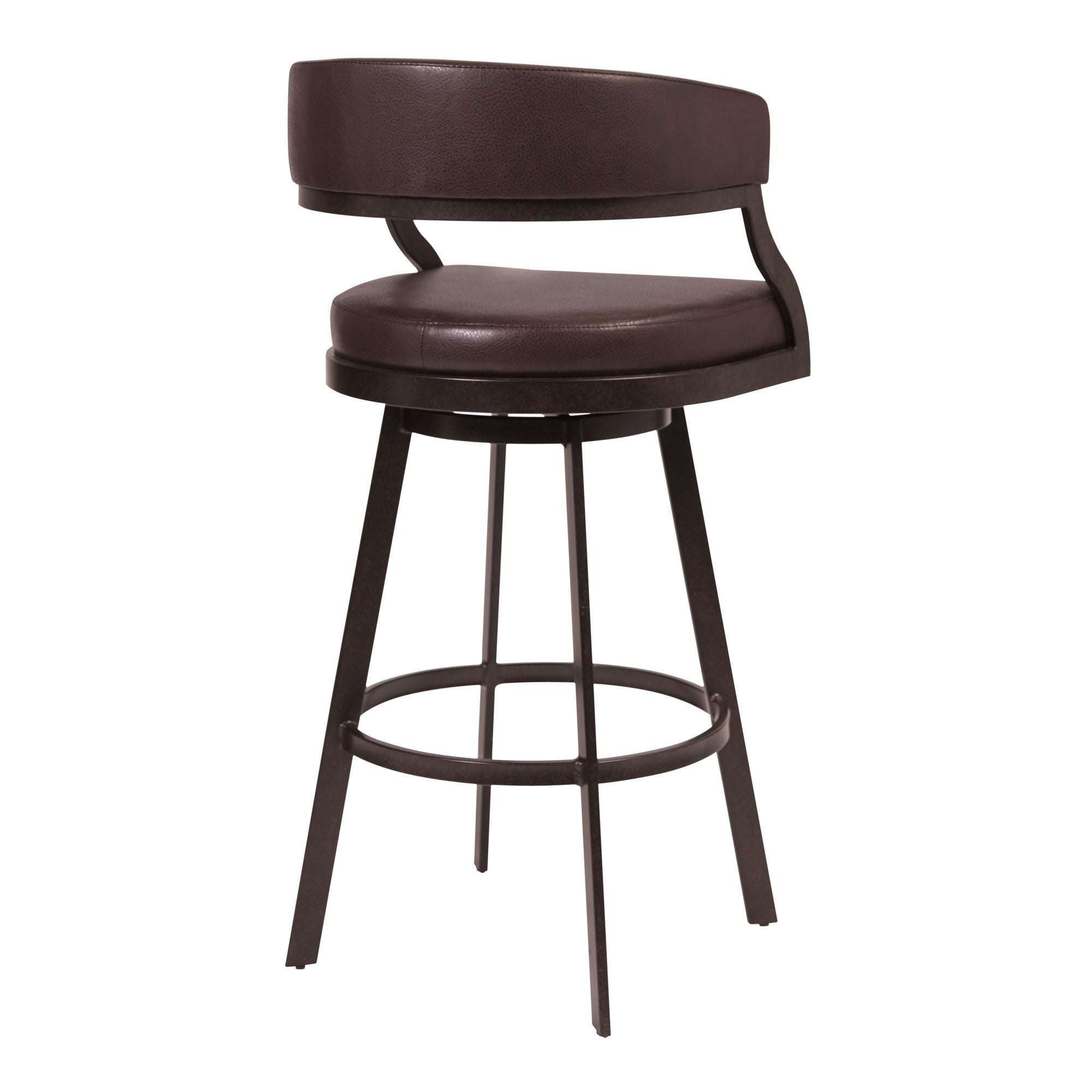 Saturn - 30" Bar Height Barstool - Auburn Bay And Brown Faux Leather