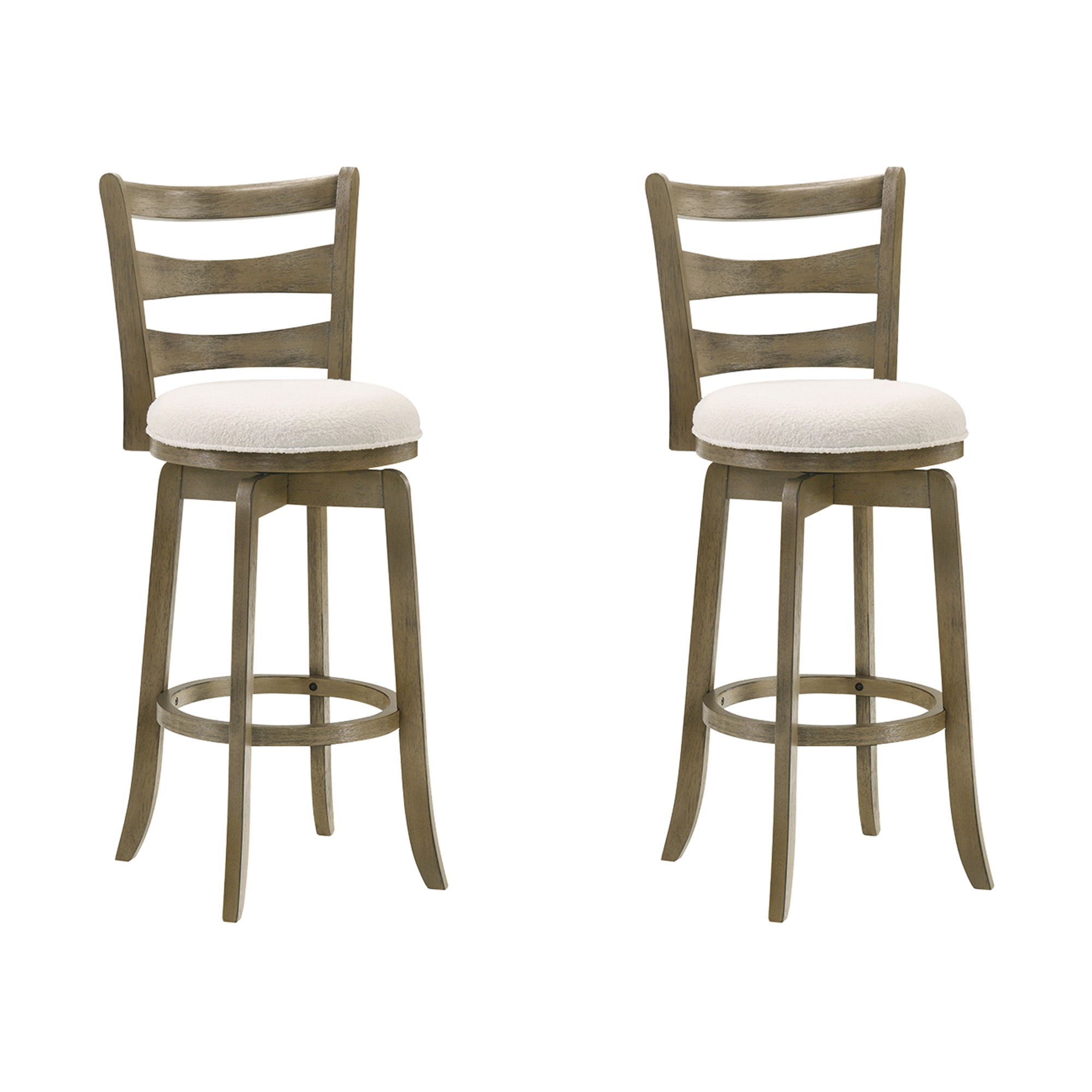Melindra - Modern Farmhouse Swivel Wood Bar Height Kitchen Bar Stool