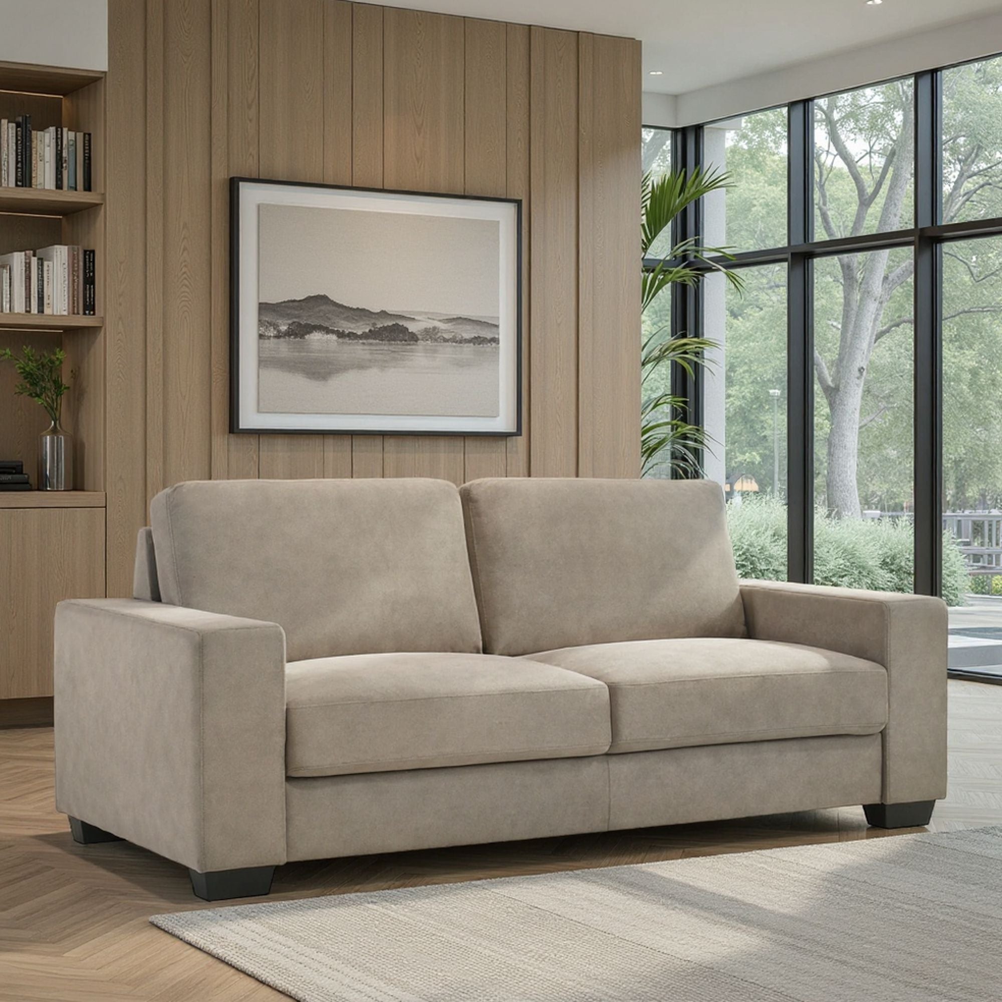 Yvonne - Fabric Sofa With Track Arms