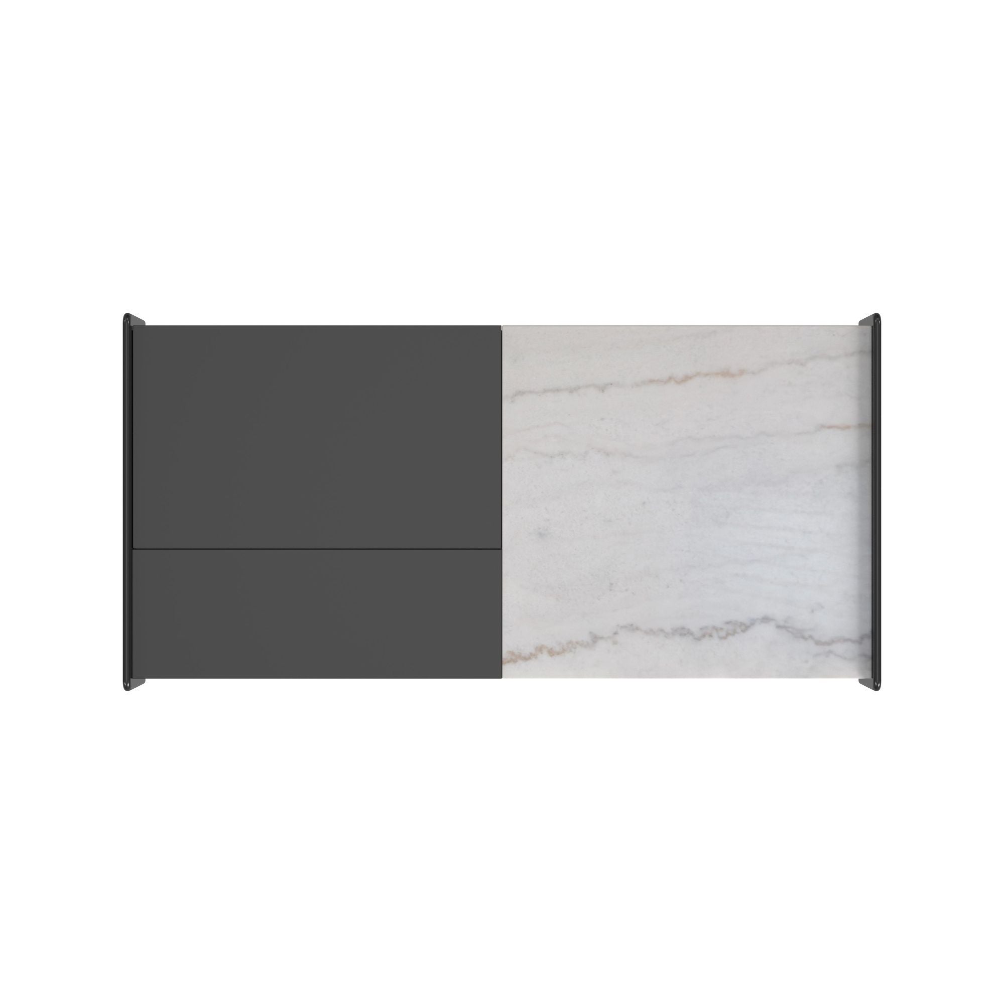 Lanette - Coffee Table With White Marble And Lift-Top - Black