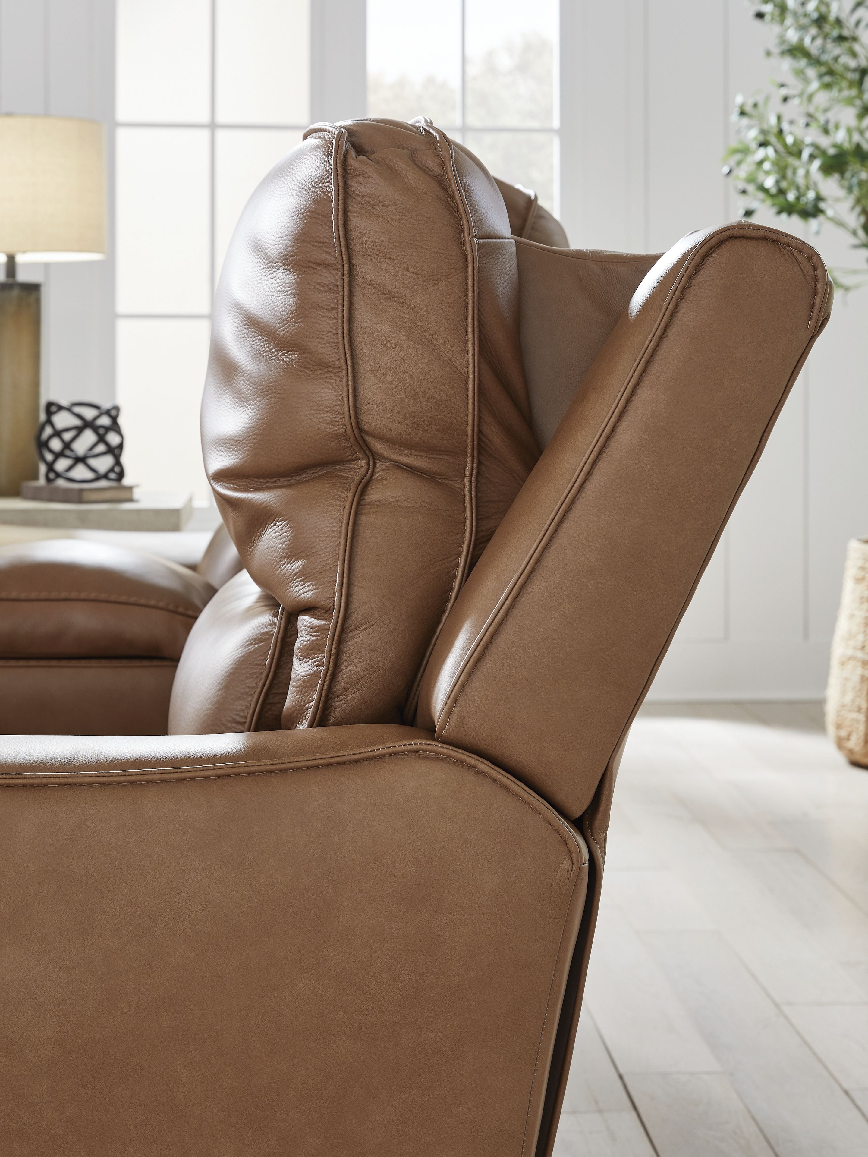 DeepWakes - Power Reclining Loveseat / Console / Adjustable Headrest - Caramel