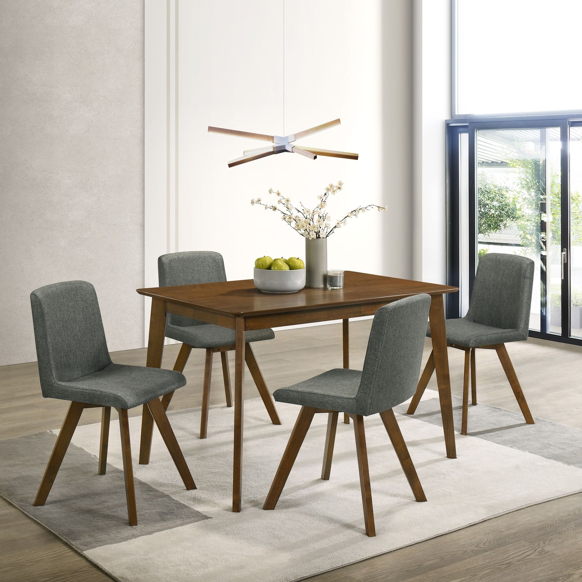 Gina - 5-Piece Rectangular Dining Set With Upholstered Chairs
