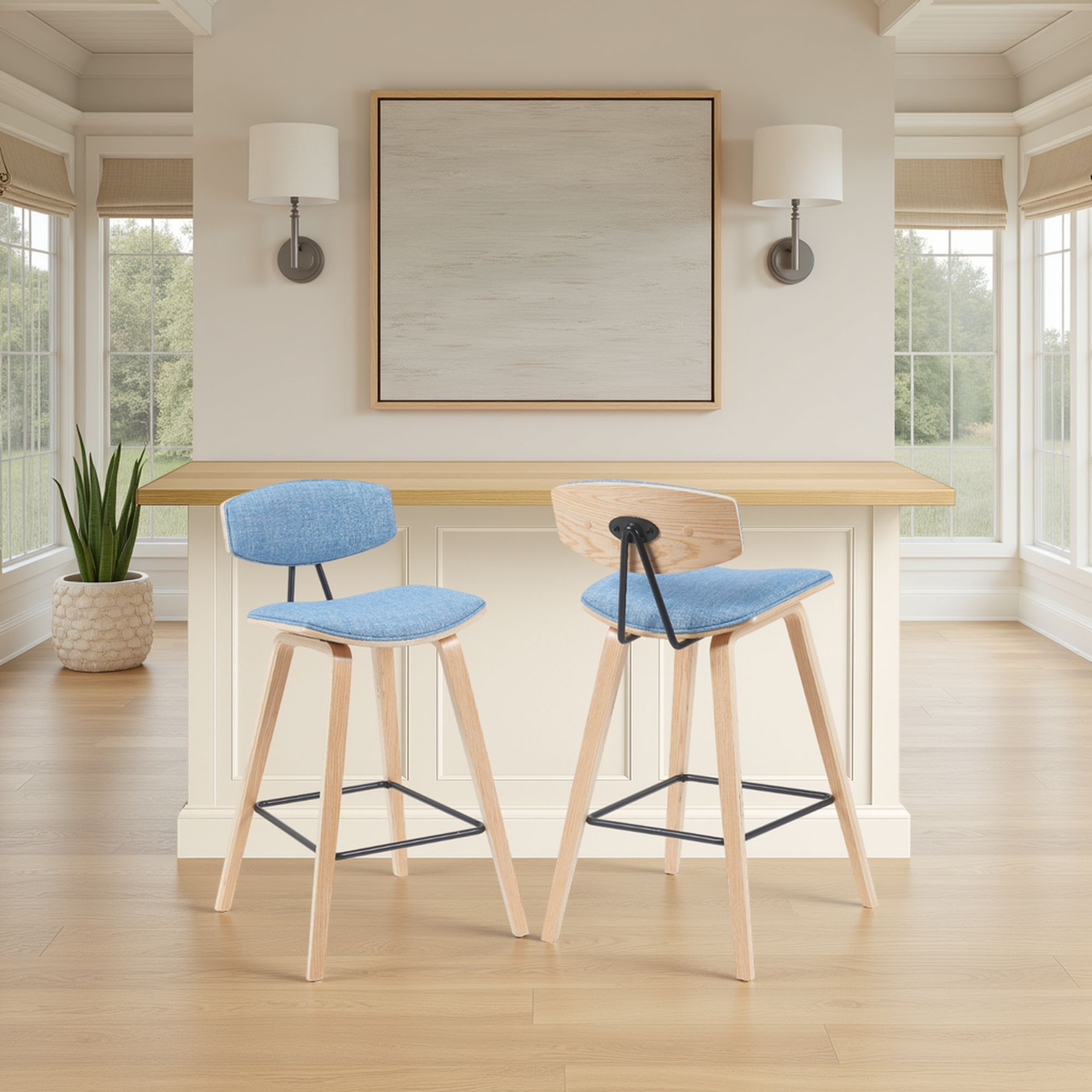 Fox - Swivel Bar Height Stool - Light Brown