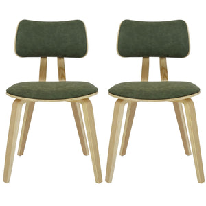 Jaguar - Curved Back Wood Dining Chair With Faux Leather Seat