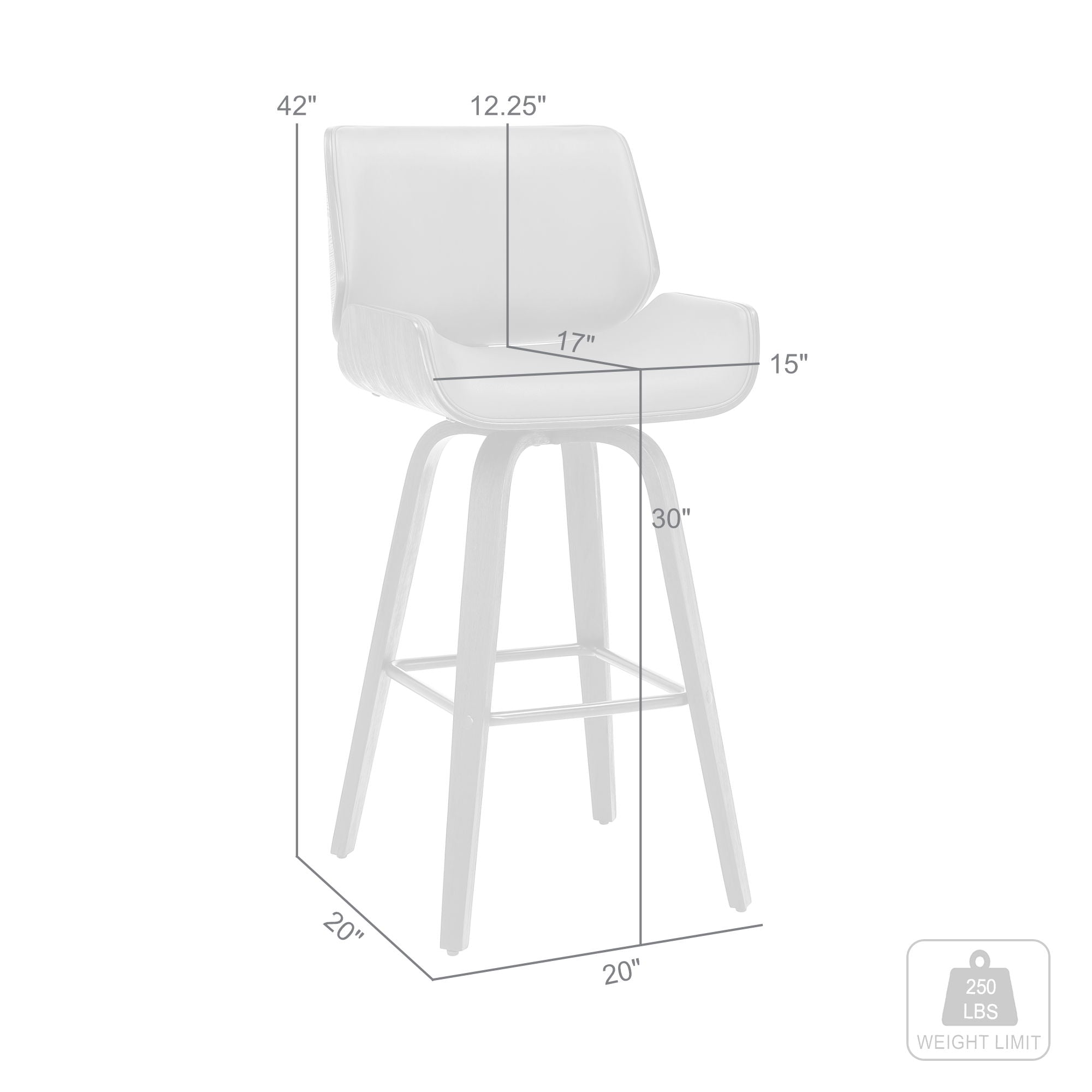 Tyler - 30" Bar Height Swivel Bar Stool With Black Frame