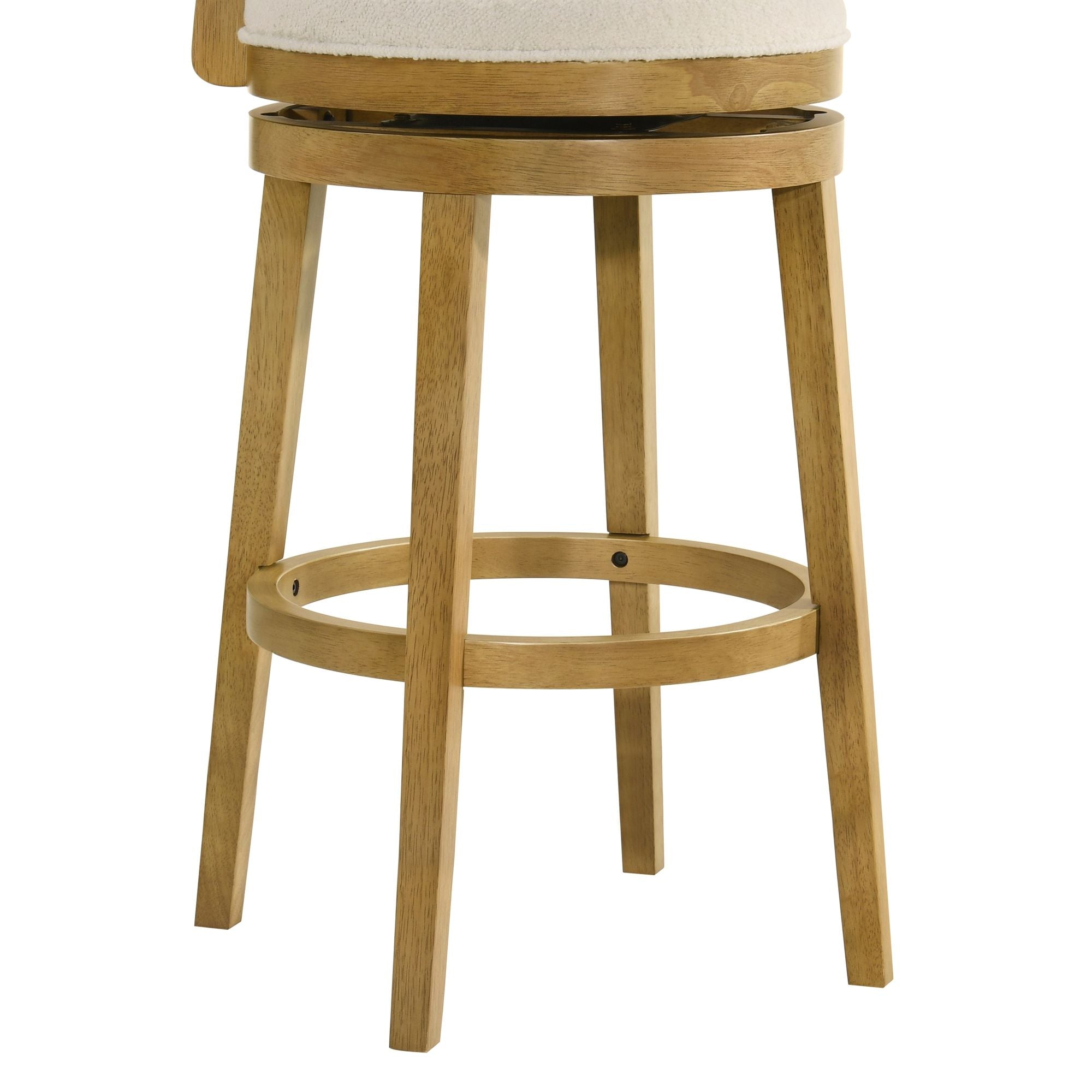 Noely - Modern Farmhouse Swivel Wood Bar Height Kitchen Bar Stool