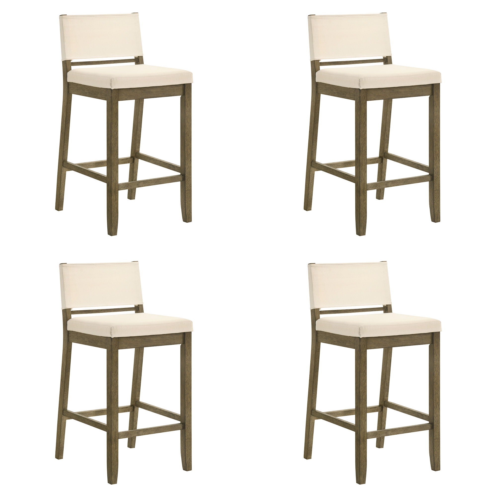 Yaneli - Contemporary Natural Wood Bar Height Kitchen Bar Stool