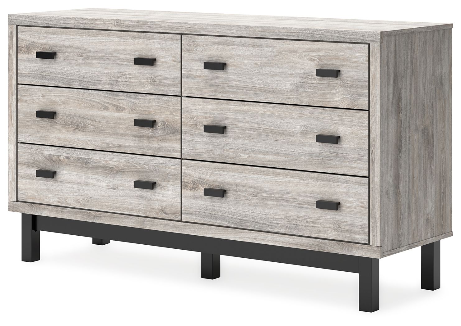 Vessalli - Six Drawer Dresser - Black / Gray