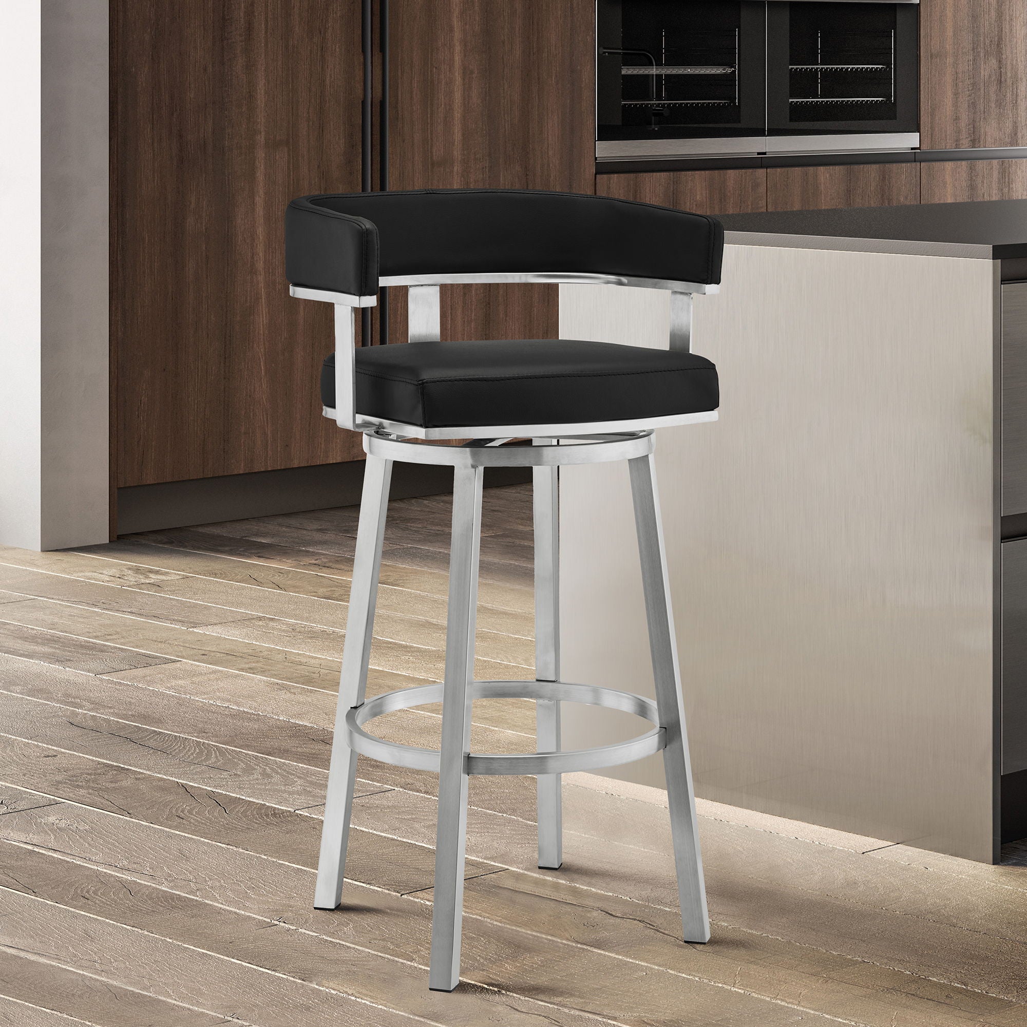 Lorin - Stainless Steel Swivel Bar Stool