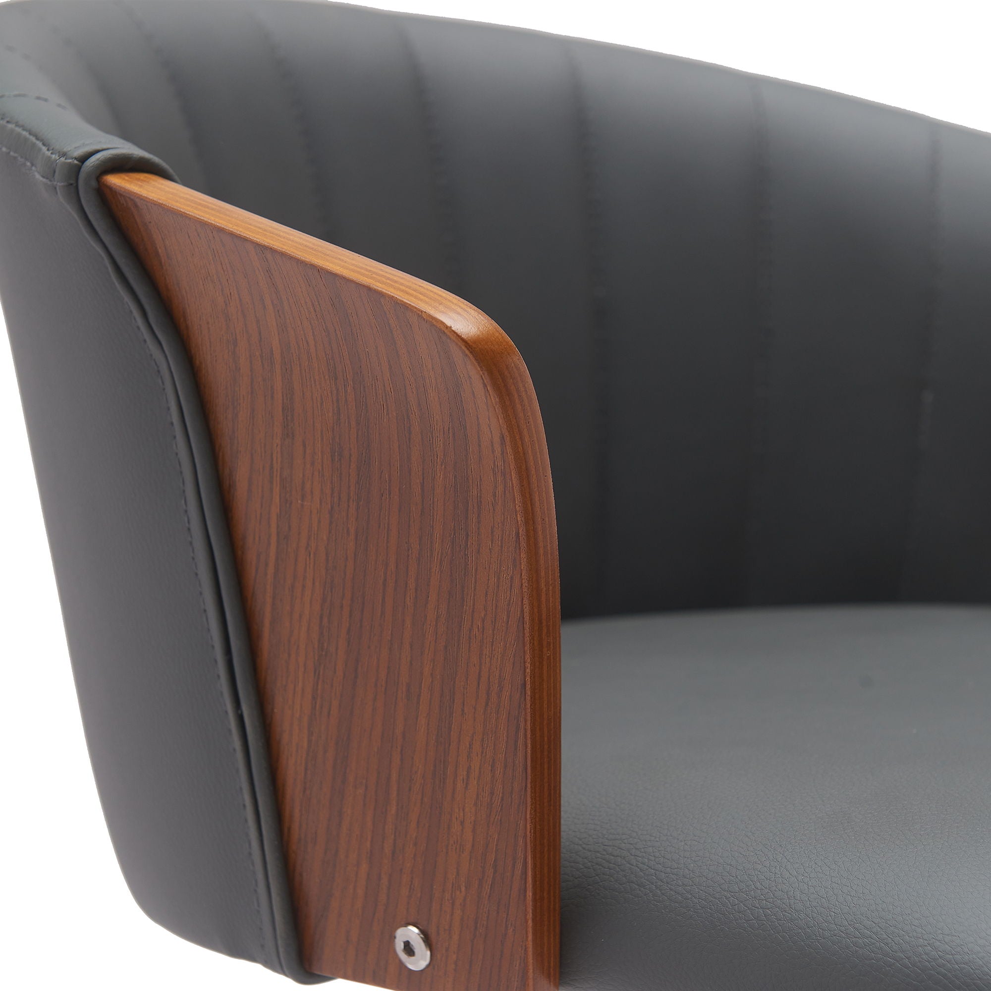 Diana - Swivel Walnut Wood Faux Leather Counter Stool