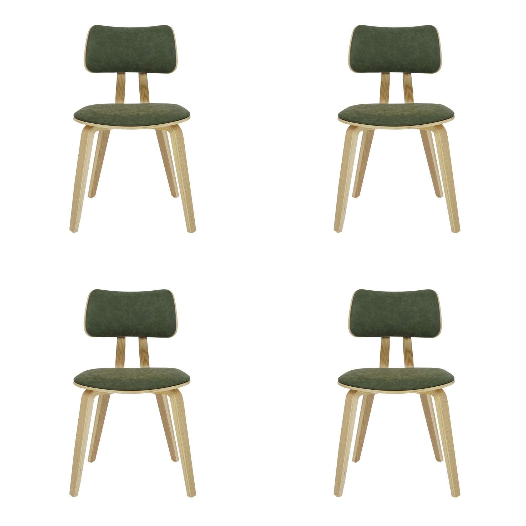 Jaguar - Curved Back Wood Dining Chair With Faux Leather Seat